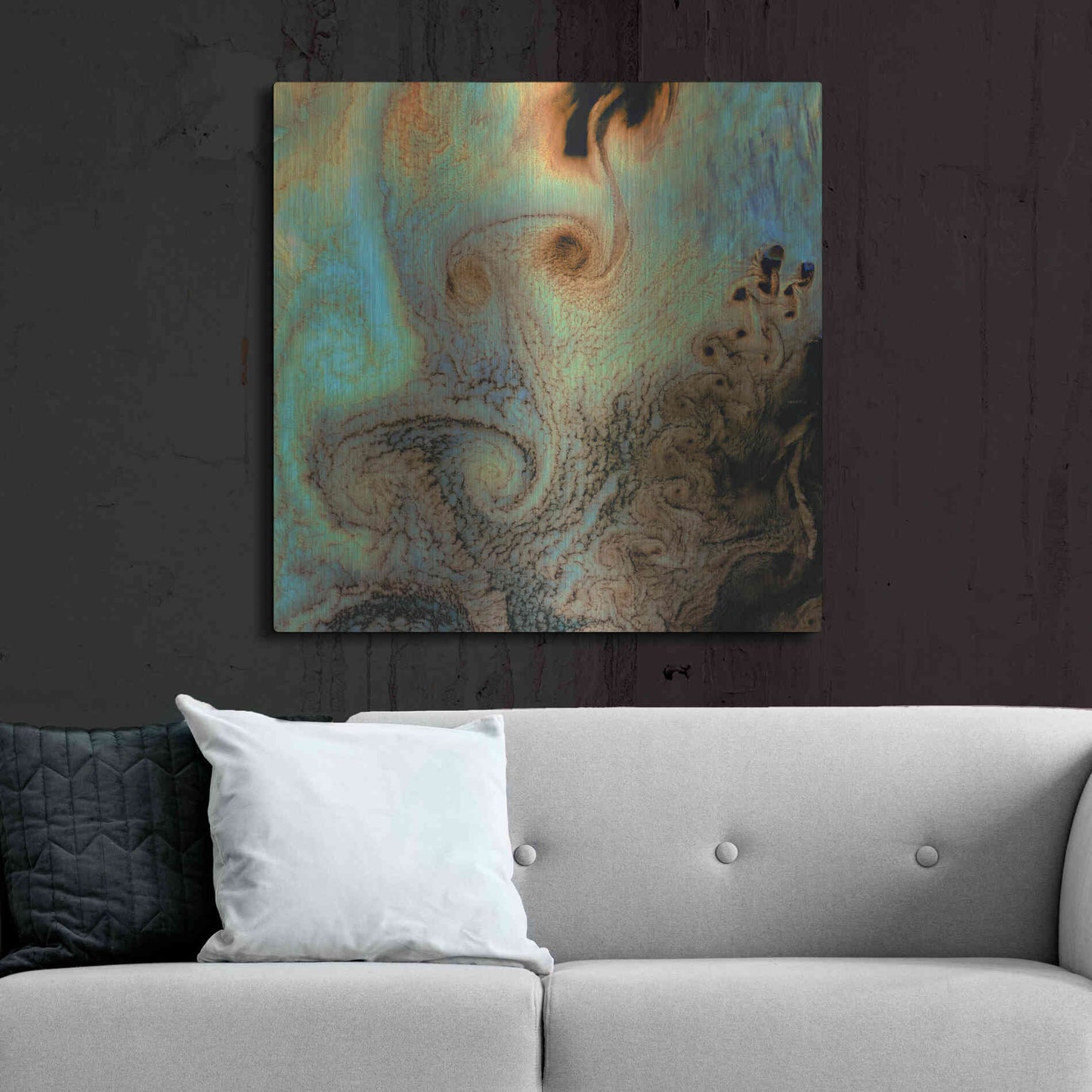 Luxe Metal Art 'Earth as Art: Von Karman Vortices' Metal Wall Art,36x36