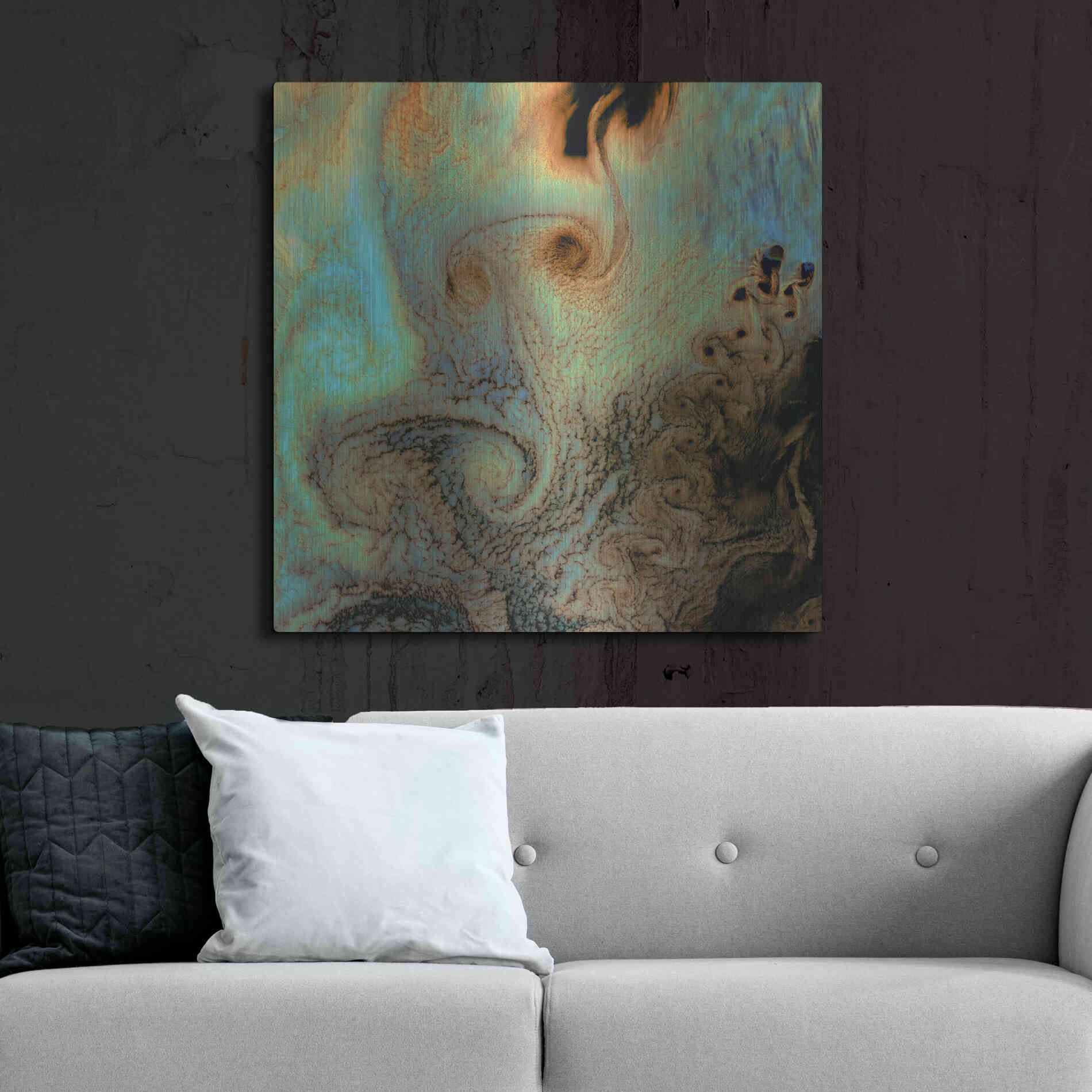 Luxe Metal Art 'Earth as Art: Von Karman Vortices' Metal Wall Art,36x36