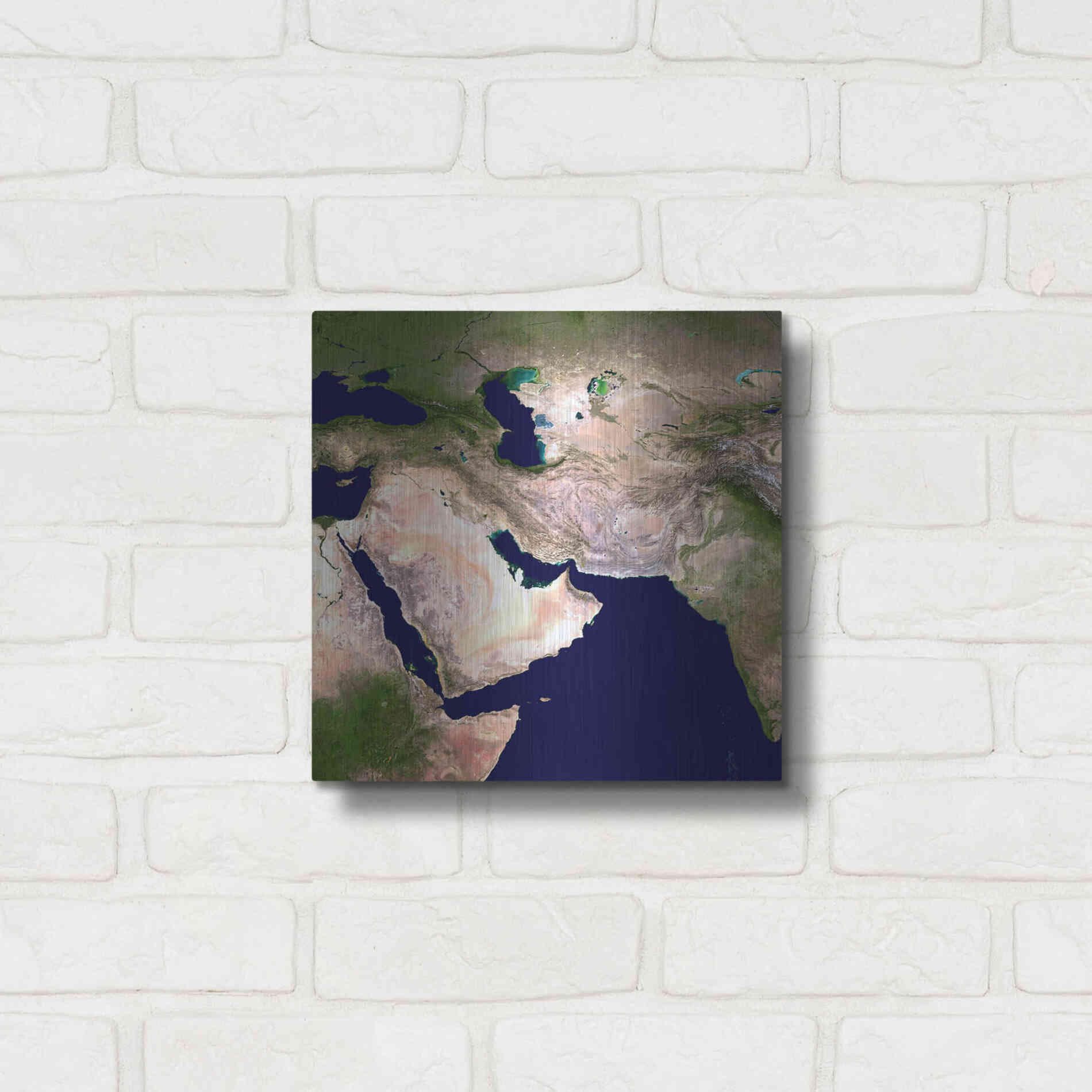 Luxe Metal Art 'Earth as Art: Western Asia' Metal Wall Art,12x12