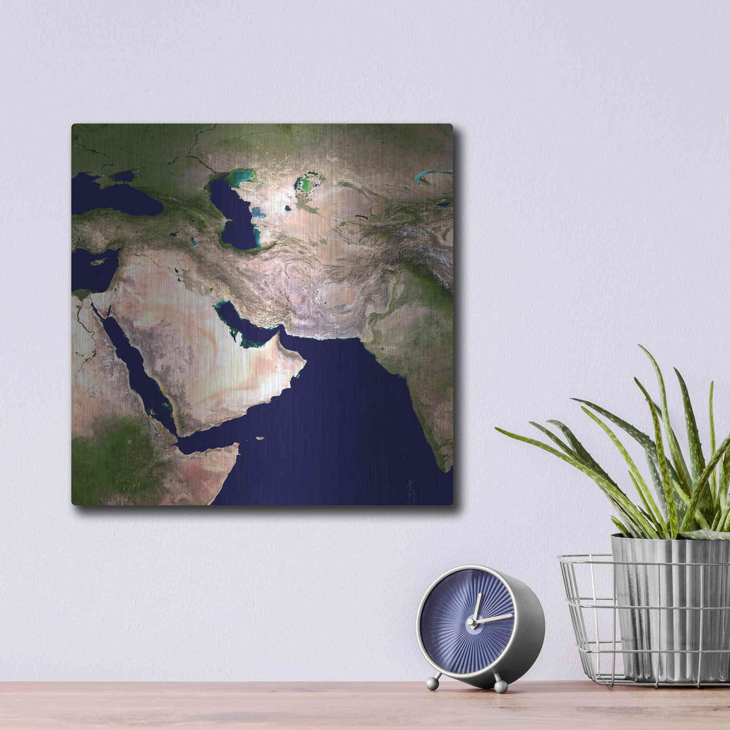 Luxe Metal Art 'Earth as Art: Western Asia' Metal Wall Art,12x12