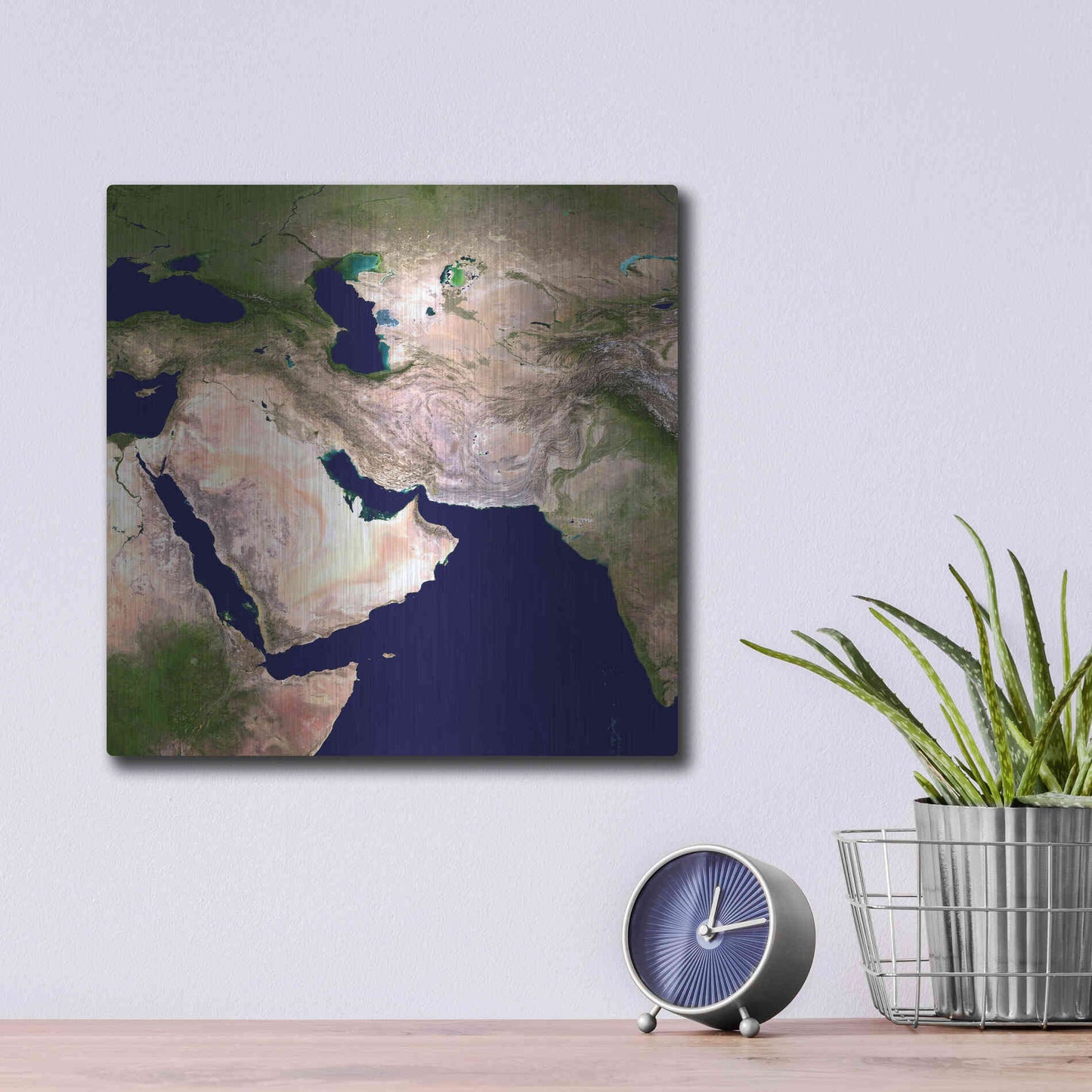 Luxe Metal Art 'Earth as Art: Western Asia' Metal Wall Art,12x12