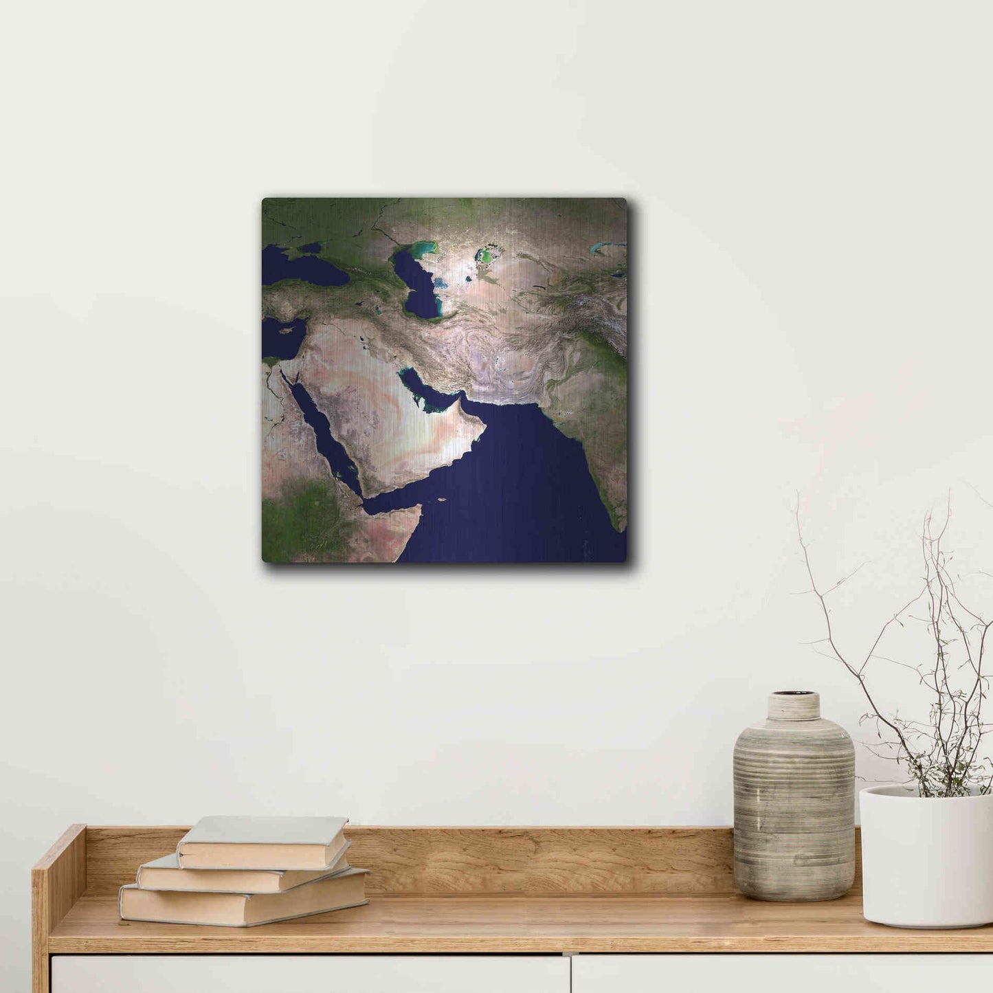Luxe Metal Art 'Earth as Art: Western Asia' Metal Wall Art,12x12