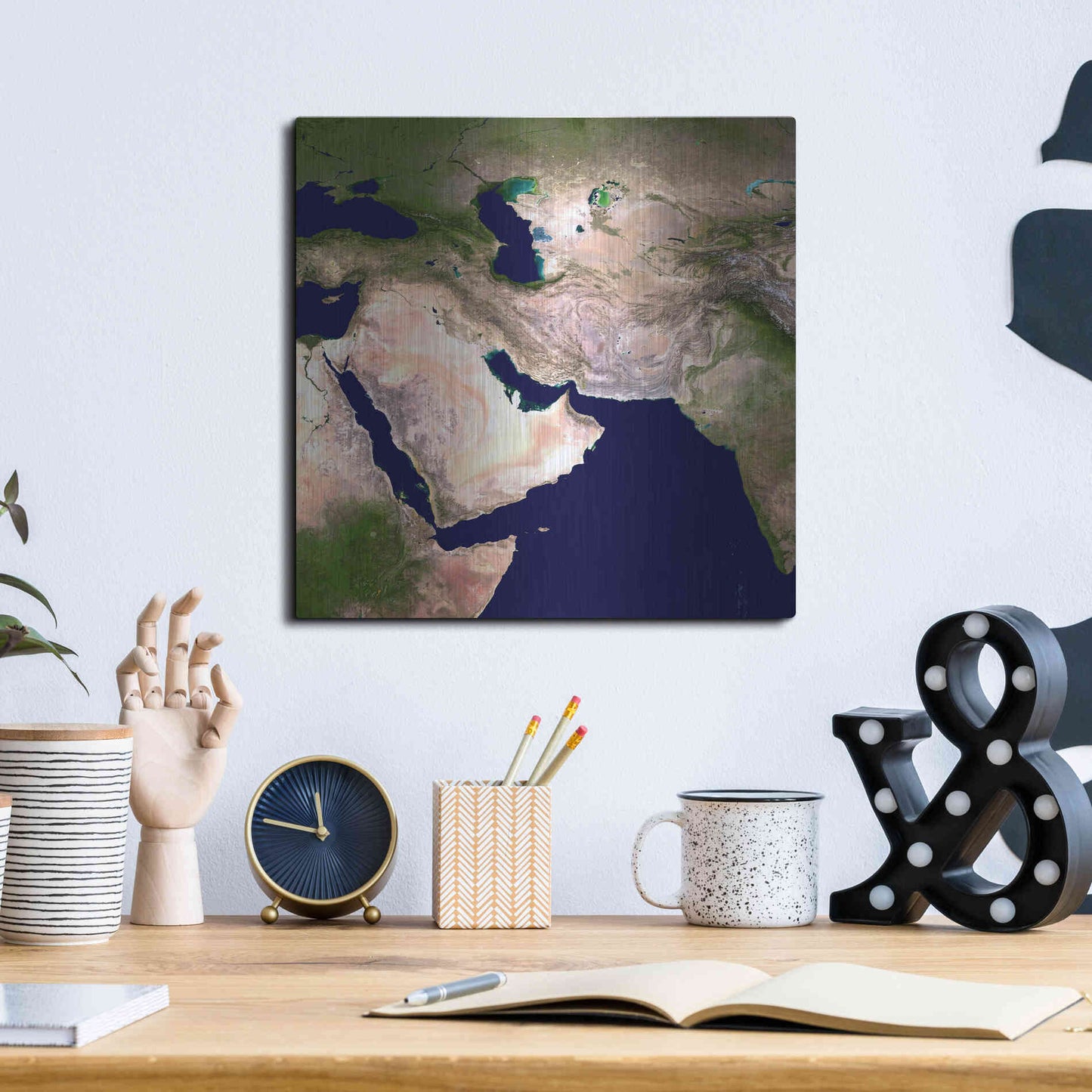 Luxe Metal Art 'Earth as Art: Western Asia' Metal Wall Art,12x12