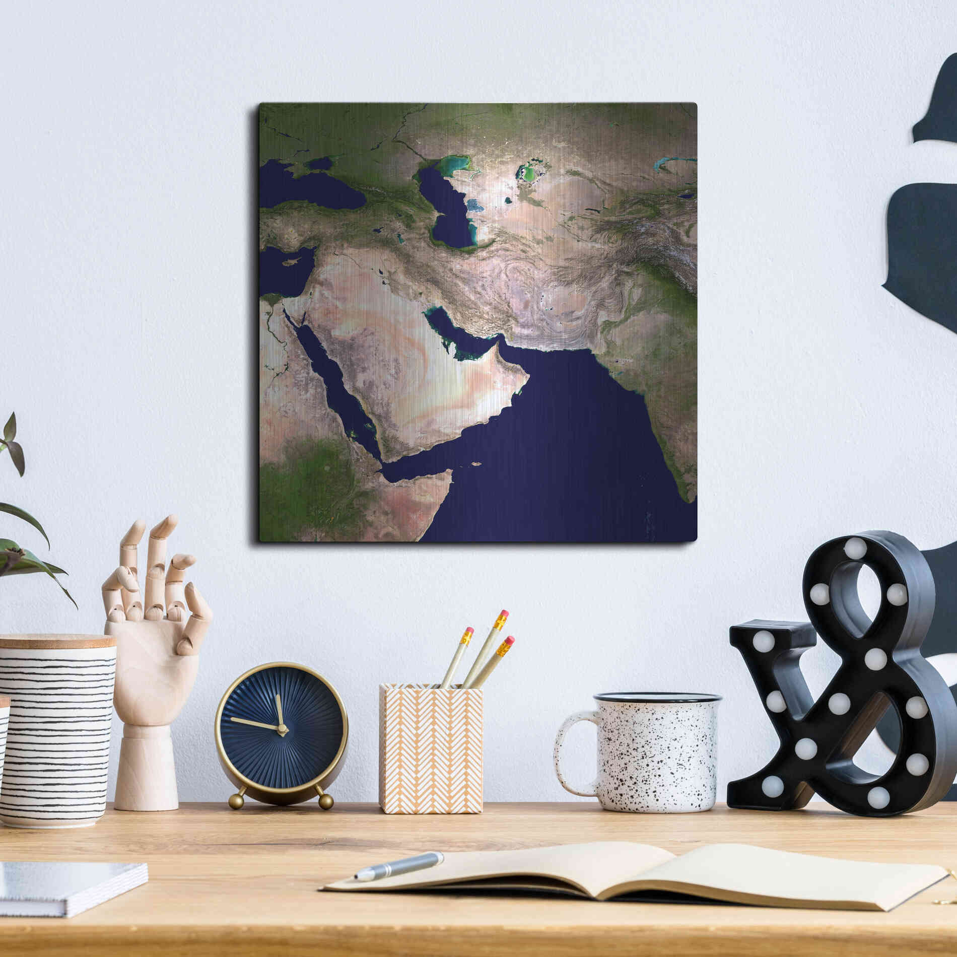 Luxe Metal Art 'Earth as Art: Western Asia' Metal Wall Art,12x12