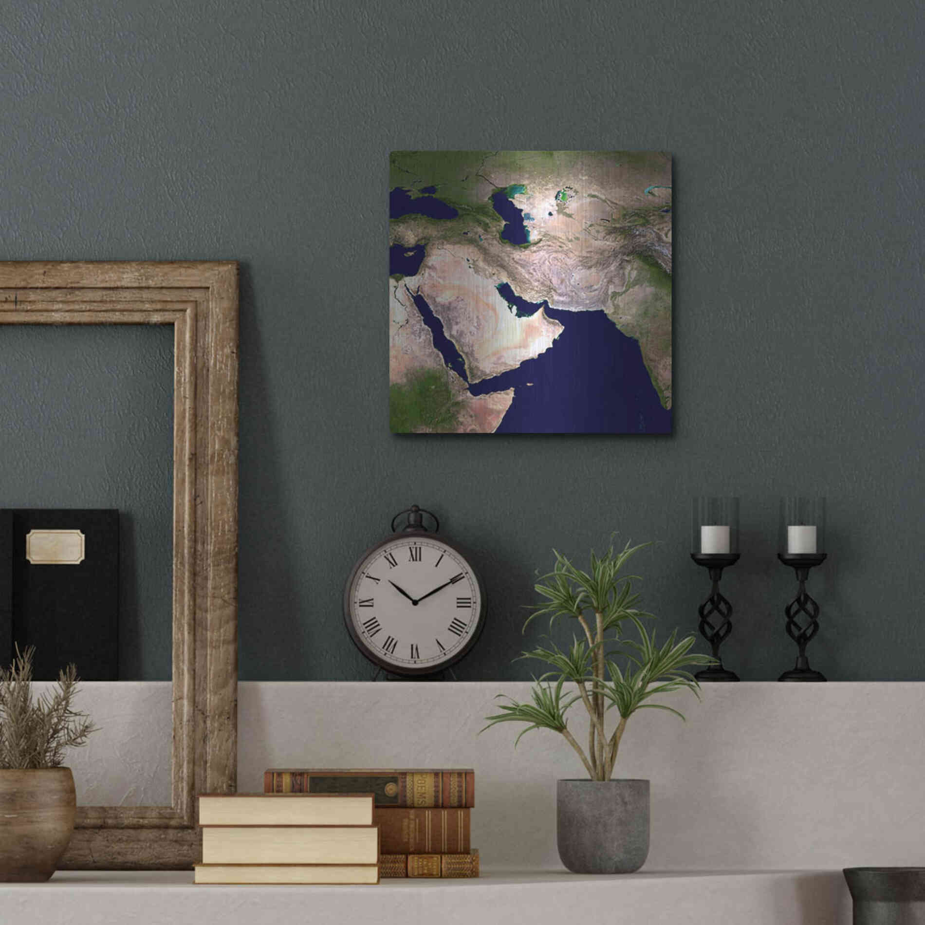 Luxe Metal Art 'Earth as Art: Western Asia' Metal Wall Art,12x12