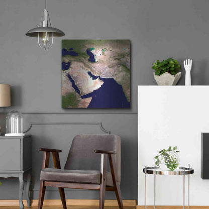 Luxe Metal Art 'Earth as Art: Western Asia' Metal Wall Art,24x24