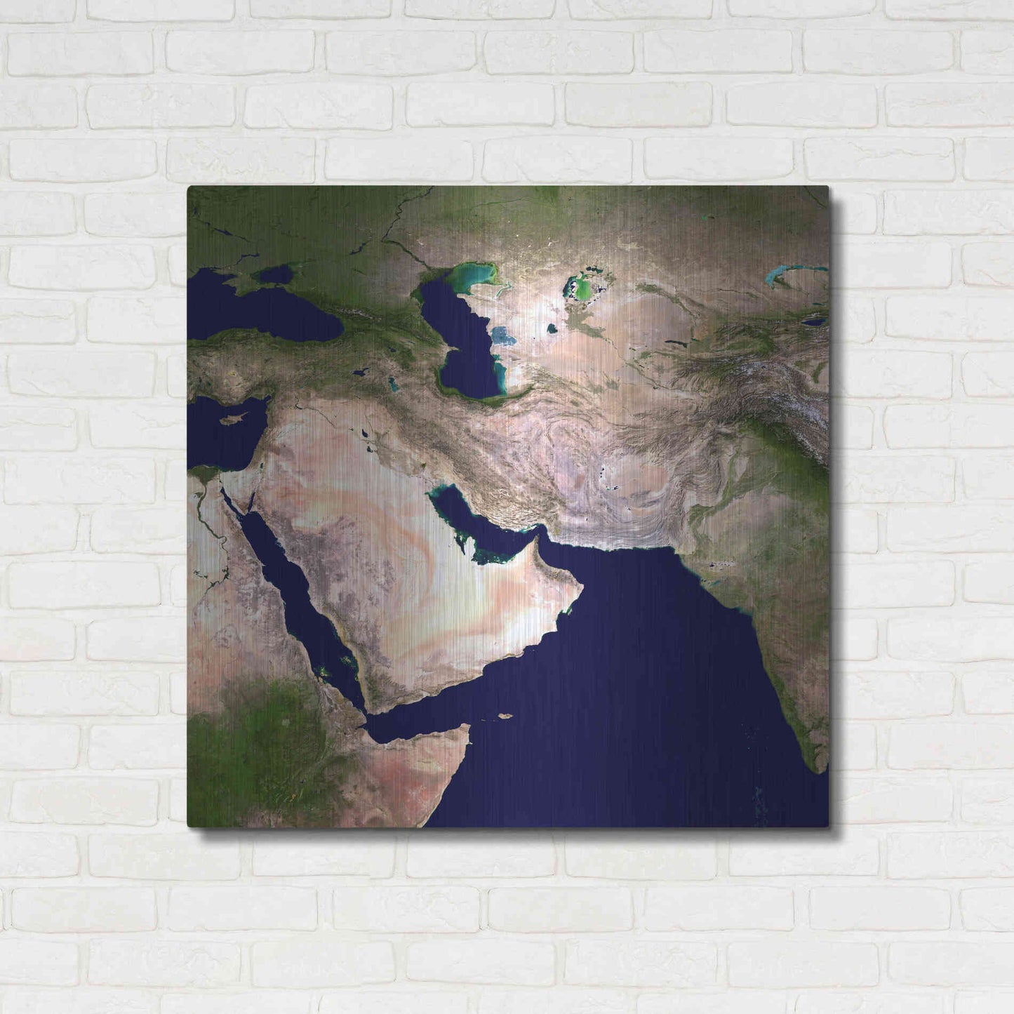 Luxe Metal Art 'Earth as Art: Western Asia' Metal Wall Art,36x36
