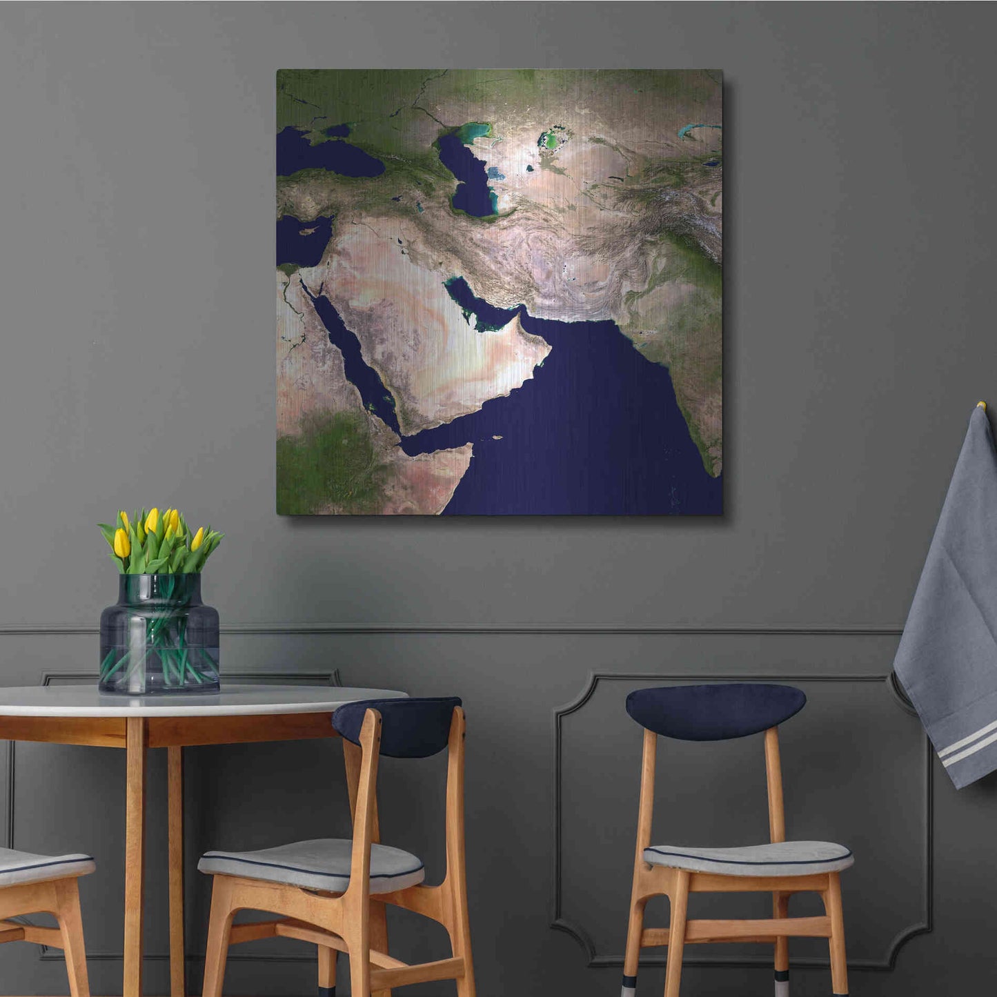 Luxe Metal Art 'Earth as Art: Western Asia' Metal Wall Art,36x36