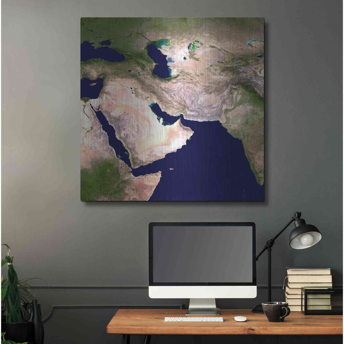 Luxe Metal Art 'Earth as Art: Western Asia' Metal Wall Art,36x36