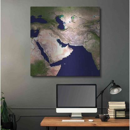 Luxe Metal Art 'Earth as Art: Western Asia' Metal Wall Art,36x36
