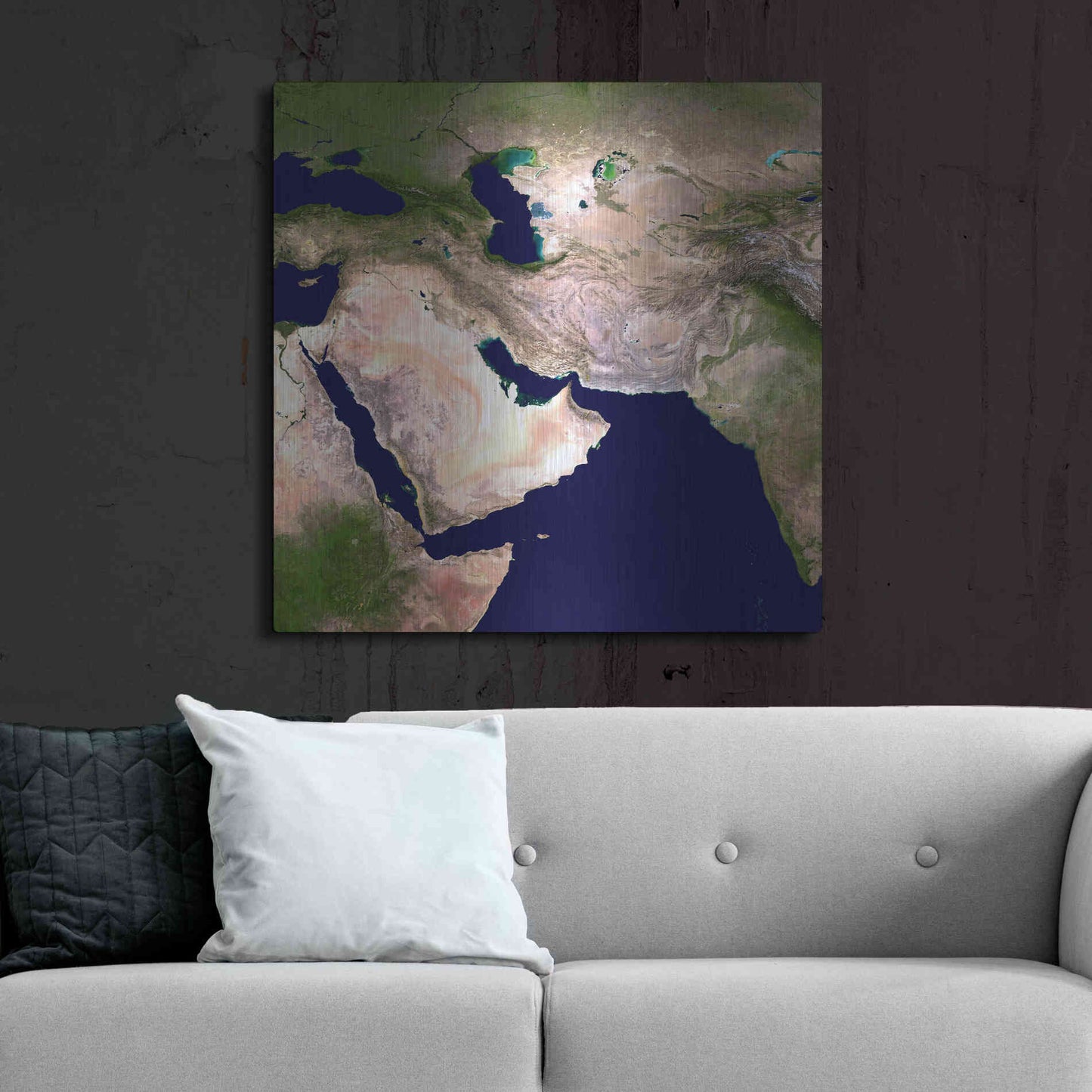Luxe Metal Art 'Earth as Art: Western Asia' Metal Wall Art,36x36