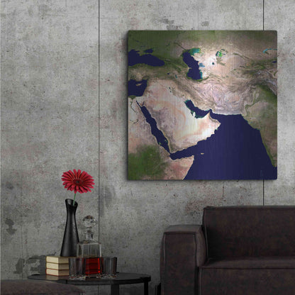 Luxe Metal Art 'Earth as Art: Western Asia' Metal Wall Art,36x36