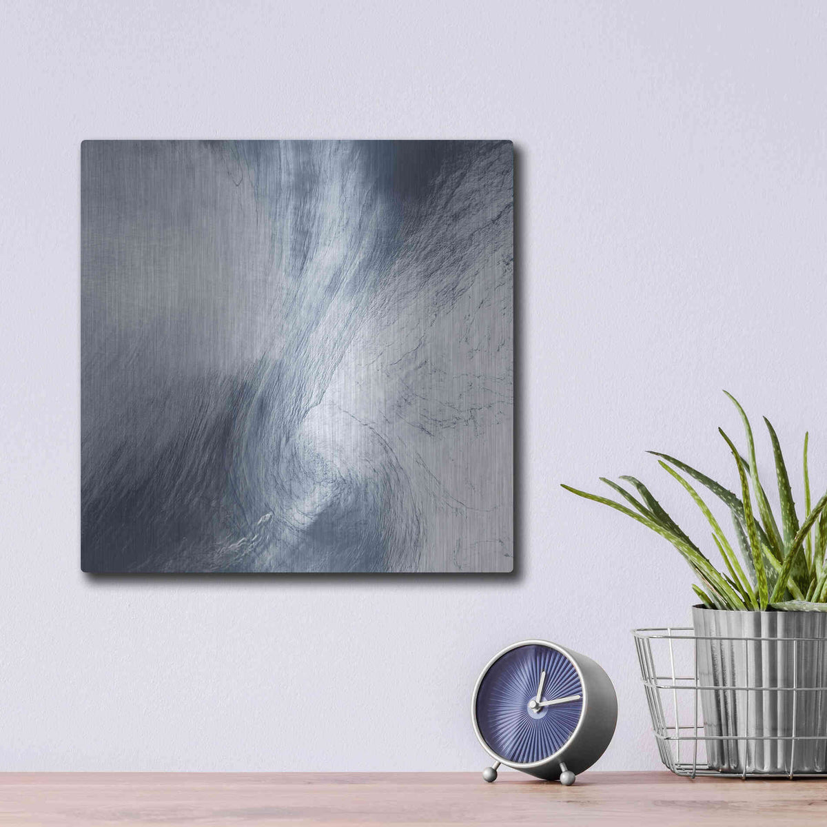 Luxe Metal Art 'Earth as Art: Whirlpool Clouds' Metal Wall Art,12x12