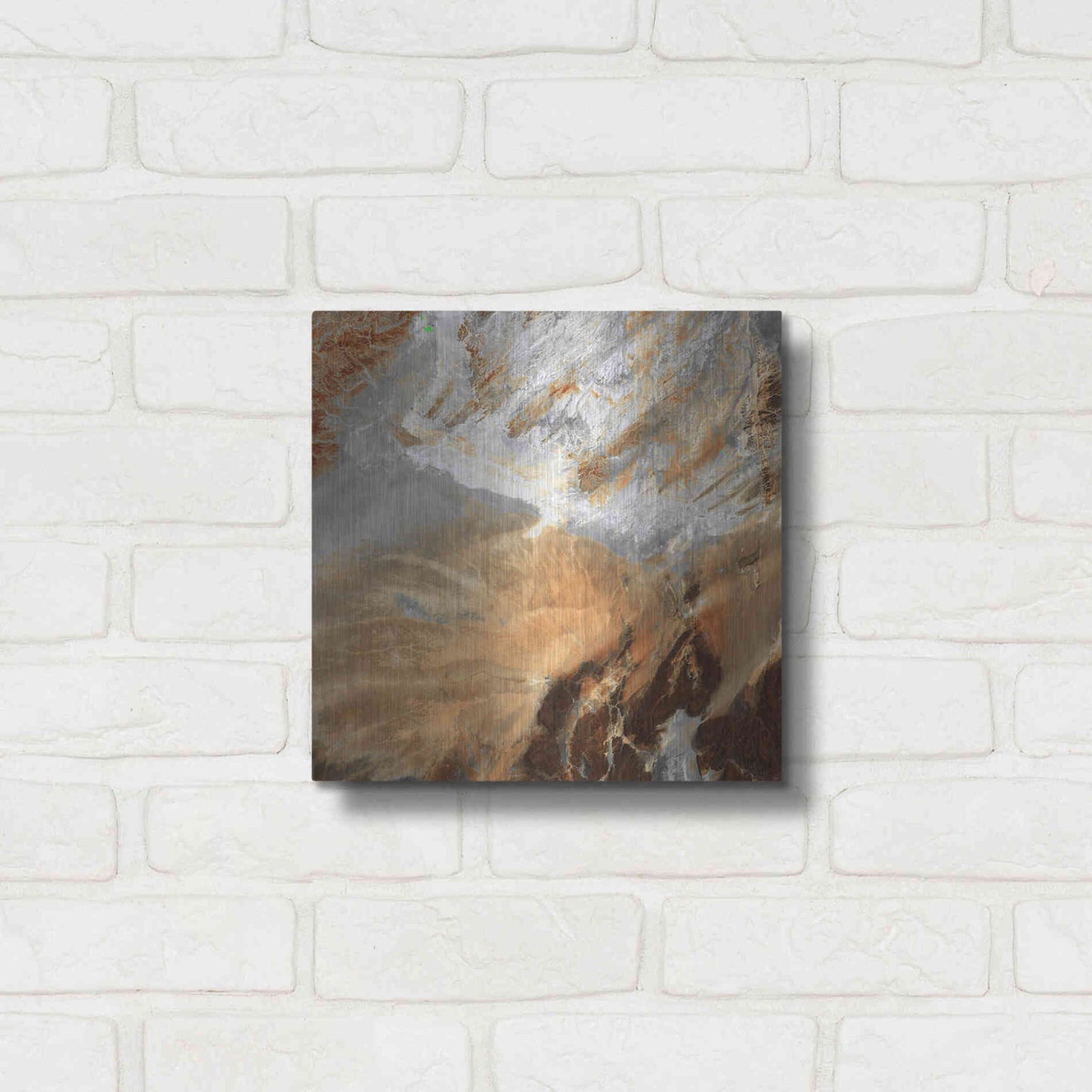 Luxe Metal Art 'Earth as Art: Algerian Sahara,' Metal Wall Art,12x12