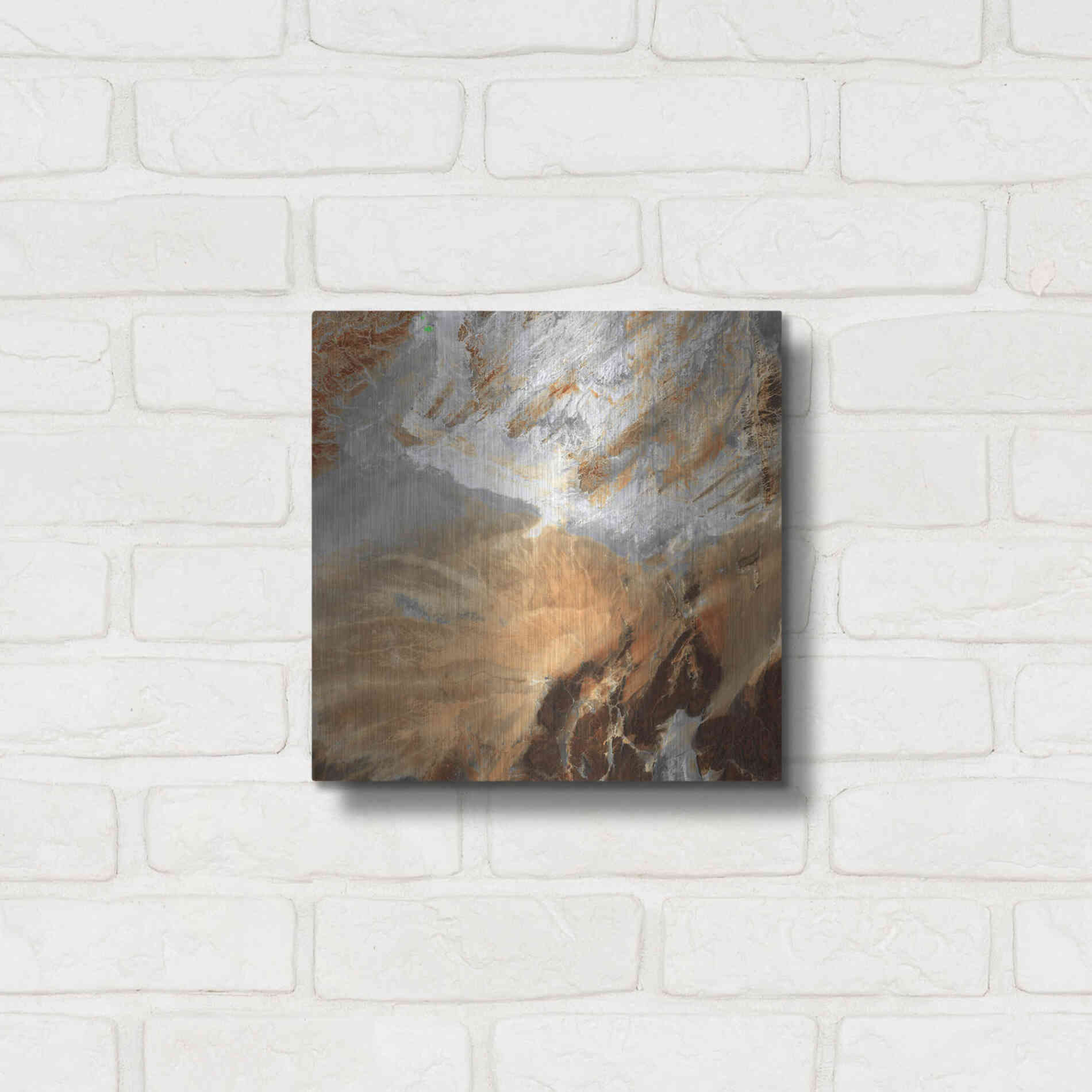 Luxe Metal Art 'Earth as Art: Algerian Sahara,' Metal Wall Art,12x12