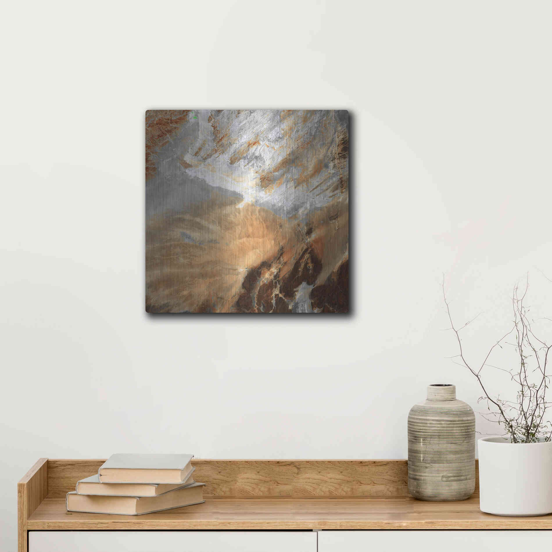 Luxe Metal Art 'Earth as Art: Algerian Sahara,' Metal Wall Art,12x12