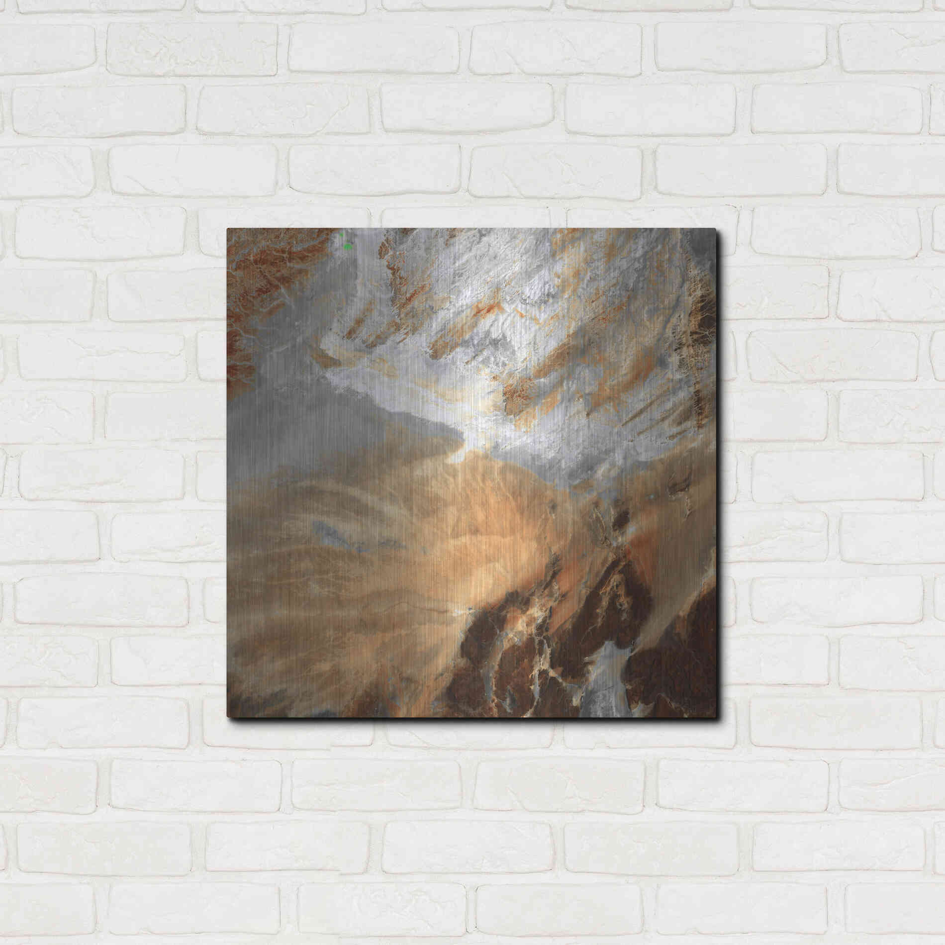 Luxe Metal Art 'Earth as Art: Algerian Sahara,' Metal Wall Art,24x24