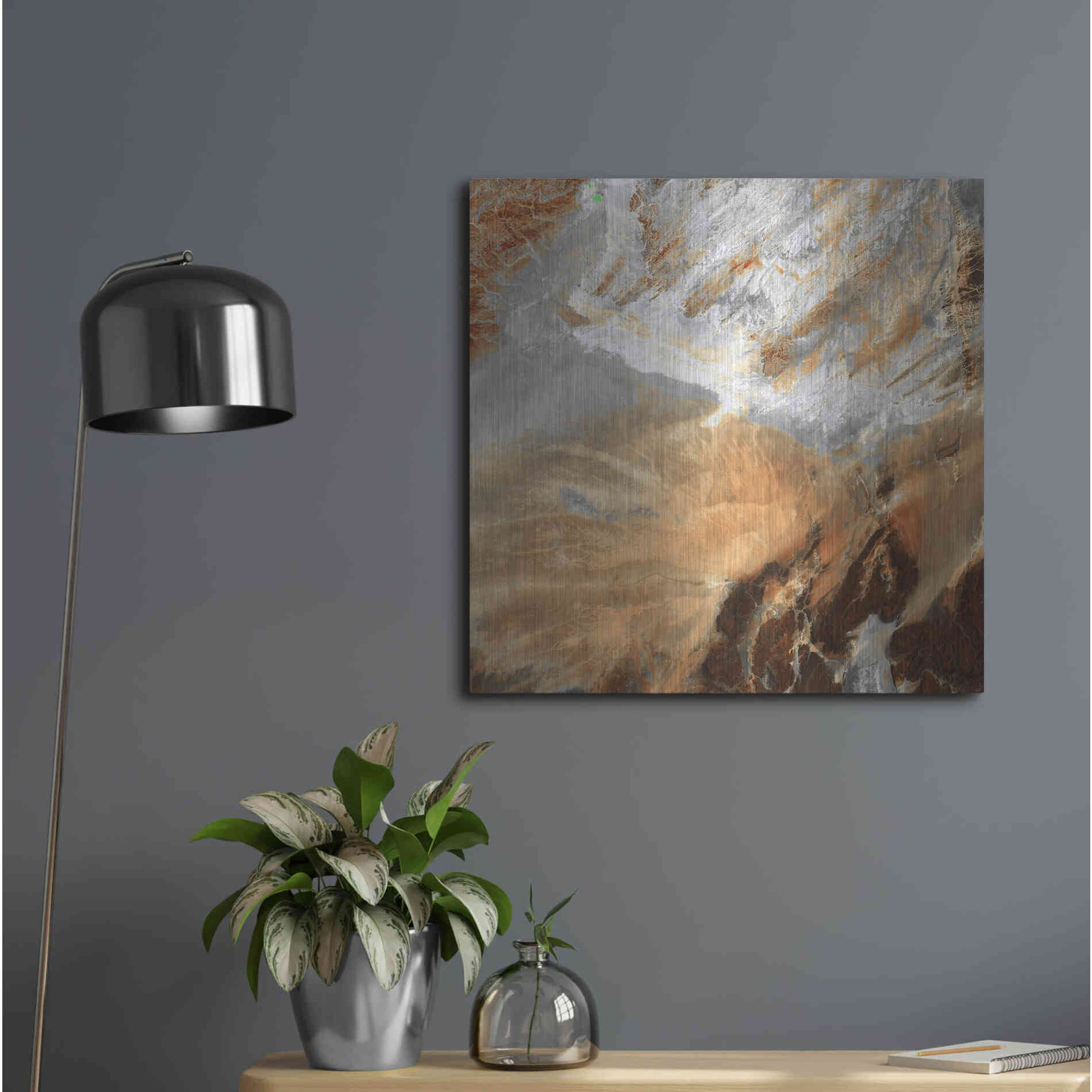 Luxe Metal Art 'Earth as Art: Algerian Sahara,' Metal Wall Art,24x24