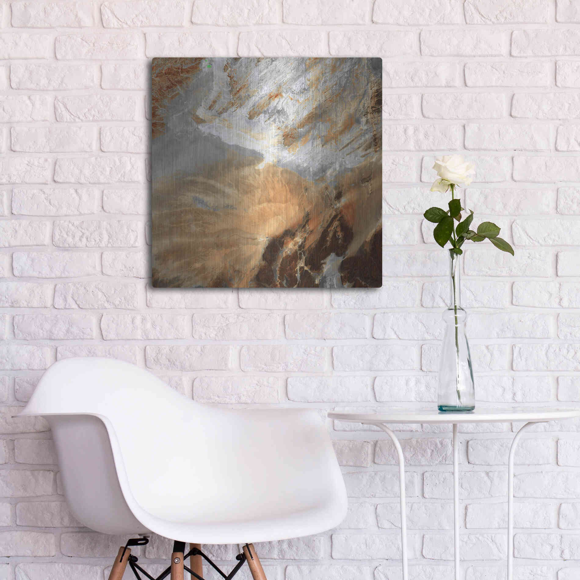 Luxe Metal Art 'Earth as Art: Algerian Sahara,' Metal Wall Art,24x24