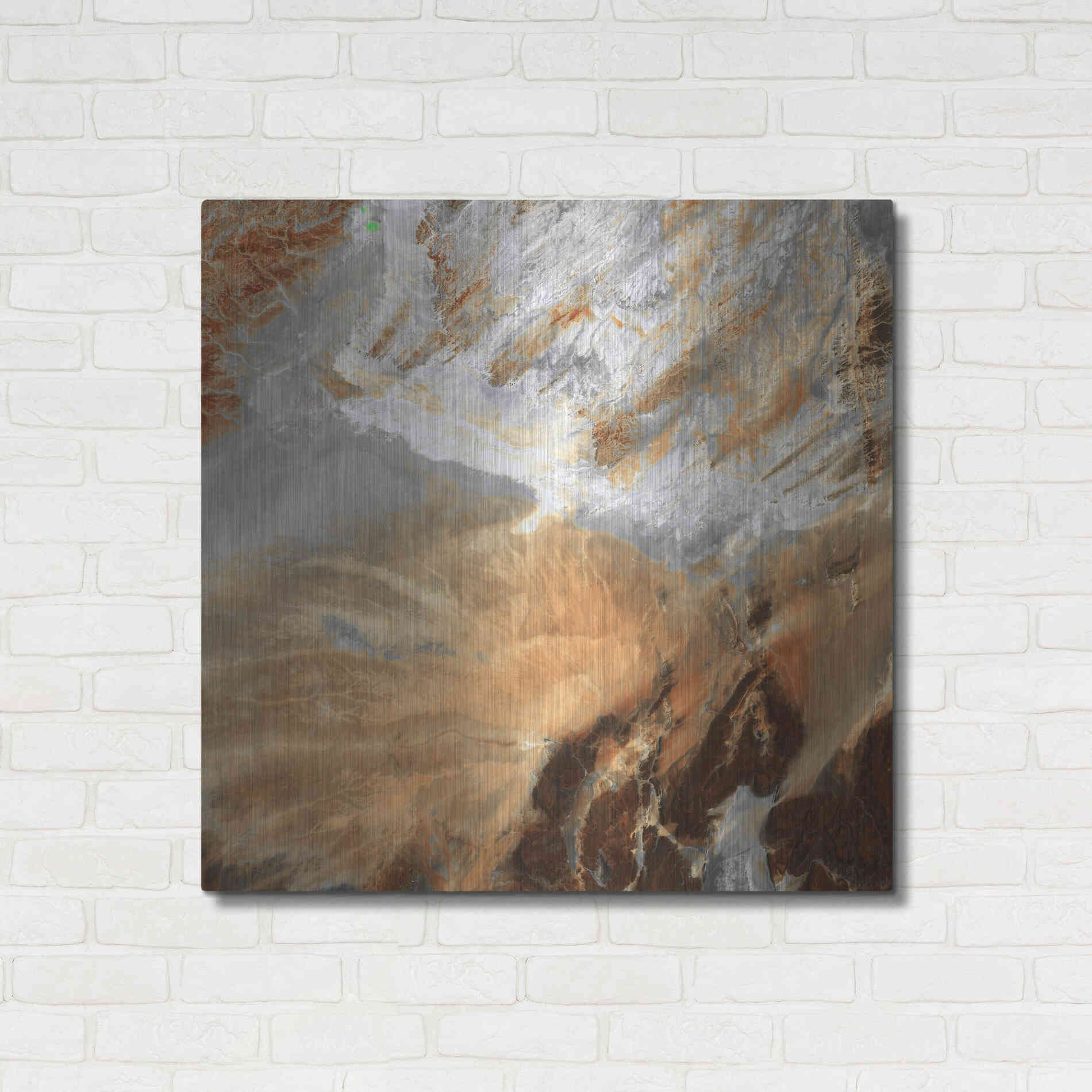 Luxe Metal Art 'Earth as Art: Algerian Sahara,' Metal Wall Art,36x36