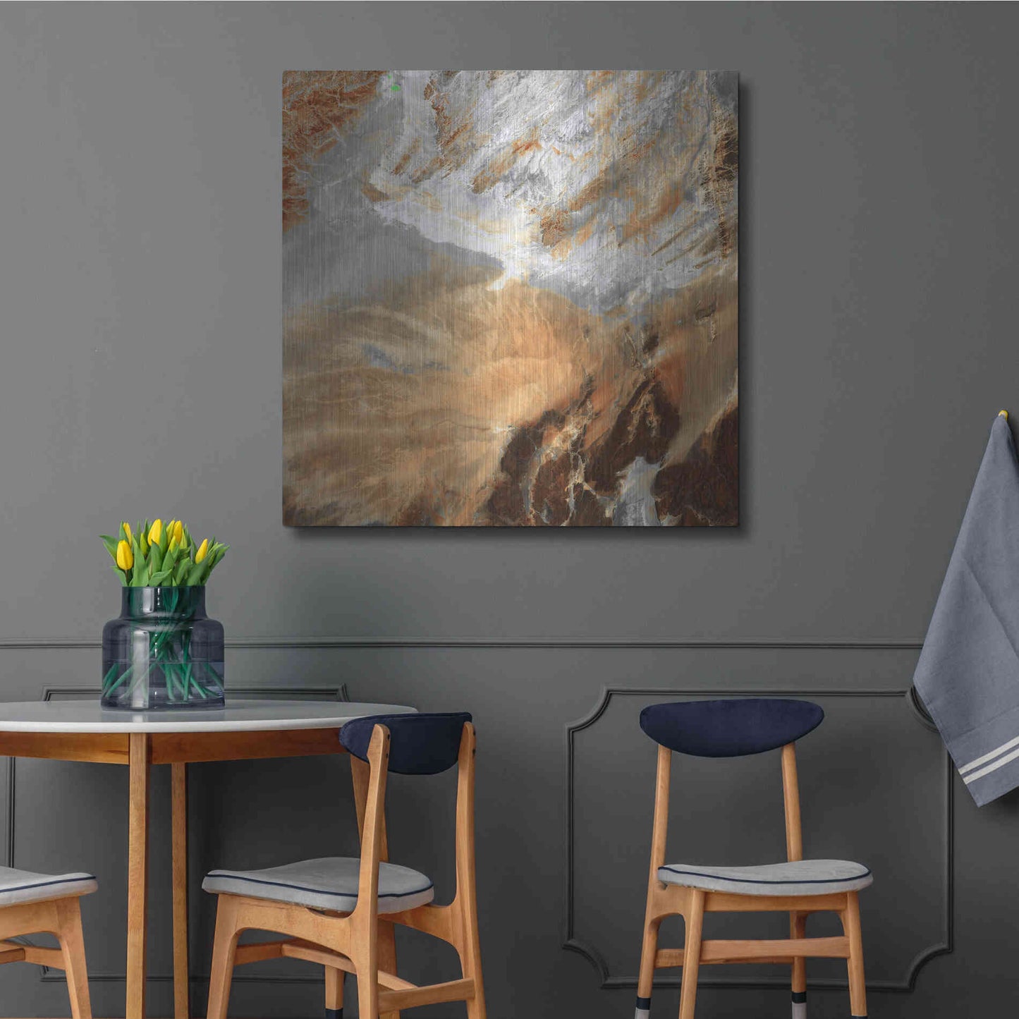 Luxe Metal Art 'Earth as Art: Algerian Sahara,' Metal Wall Art,36x36