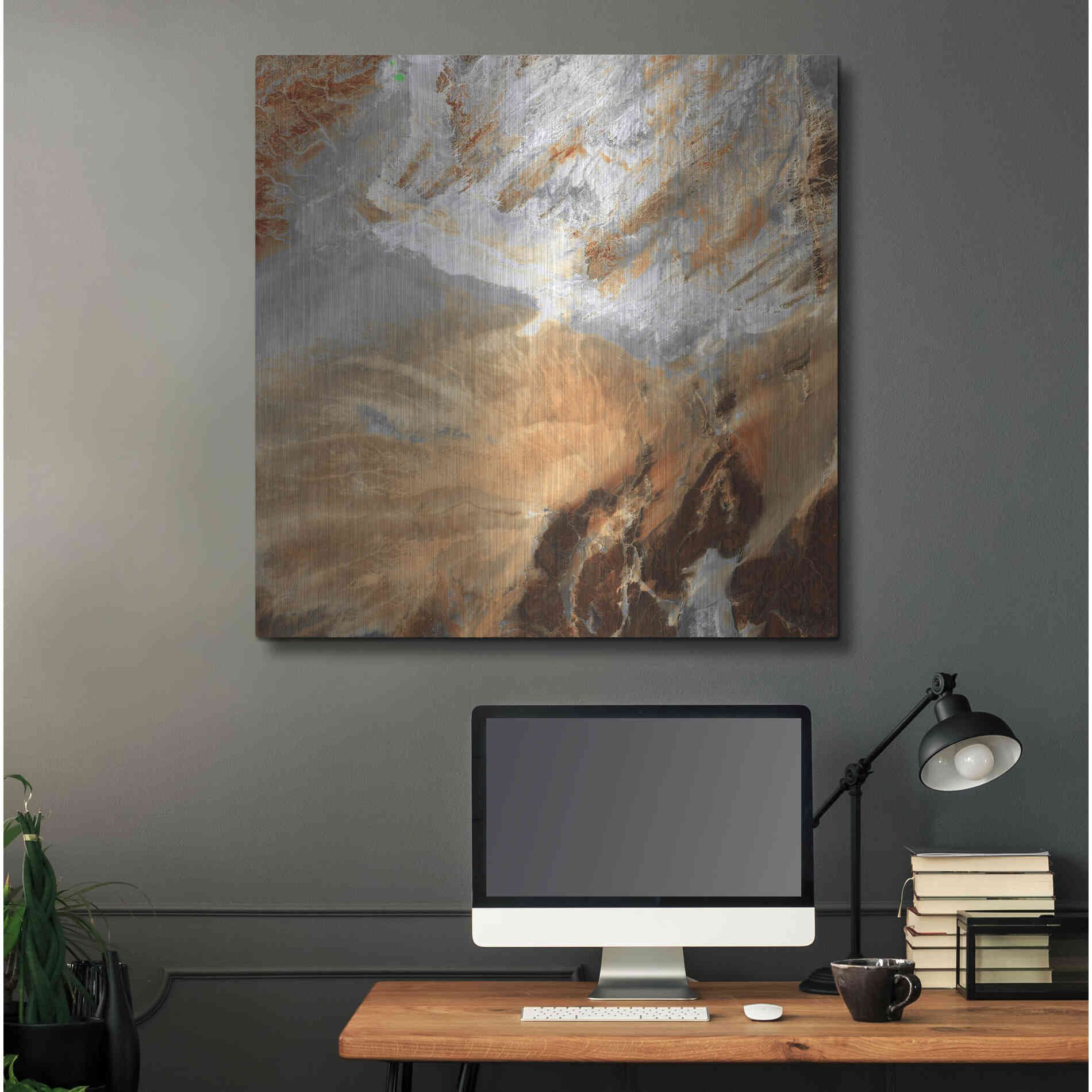 Luxe Metal Art 'Earth as Art: Algerian Sahara,' Metal Wall Art,36x36