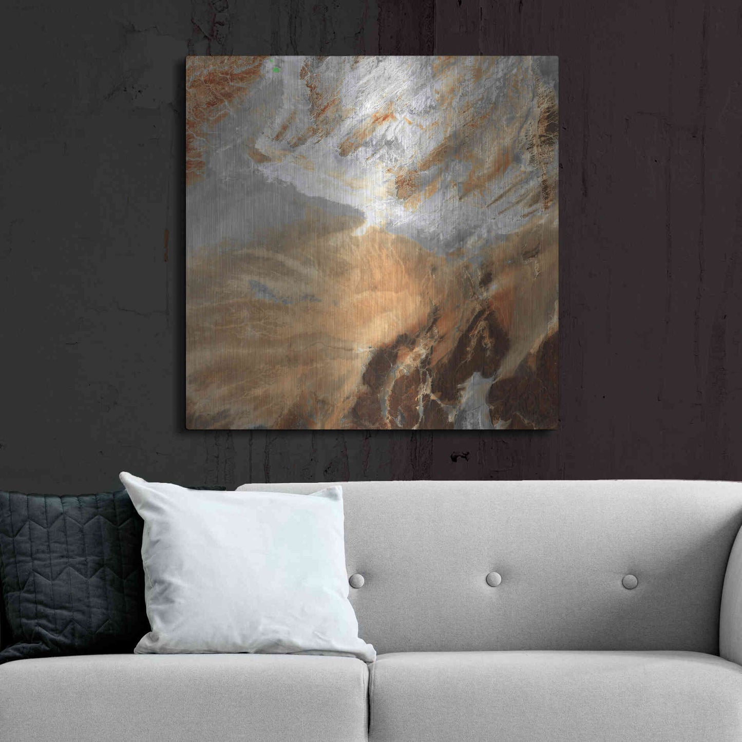 Luxe Metal Art 'Earth as Art: Algerian Sahara,' Metal Wall Art,36x36