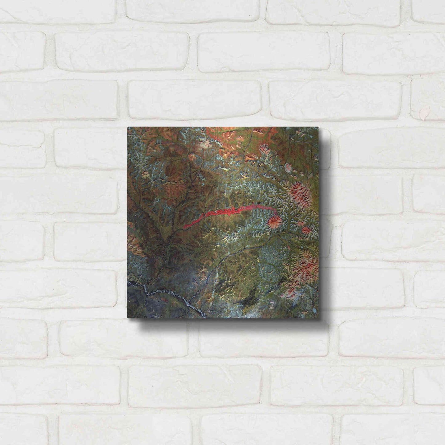 Luxe Metal Art 'Earth as Art: Anyuyskiy Volcano,' Metal Wall Art,12x12