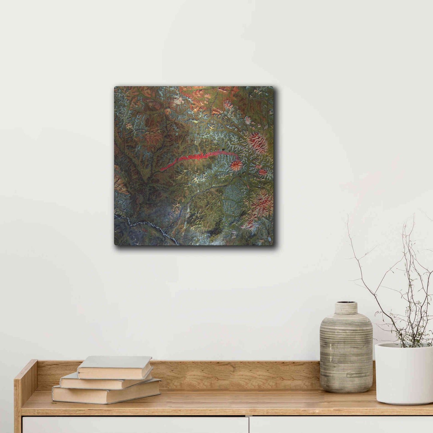 Luxe Metal Art 'Earth as Art: Anyuyskiy Volcano,' Metal Wall Art,12x12