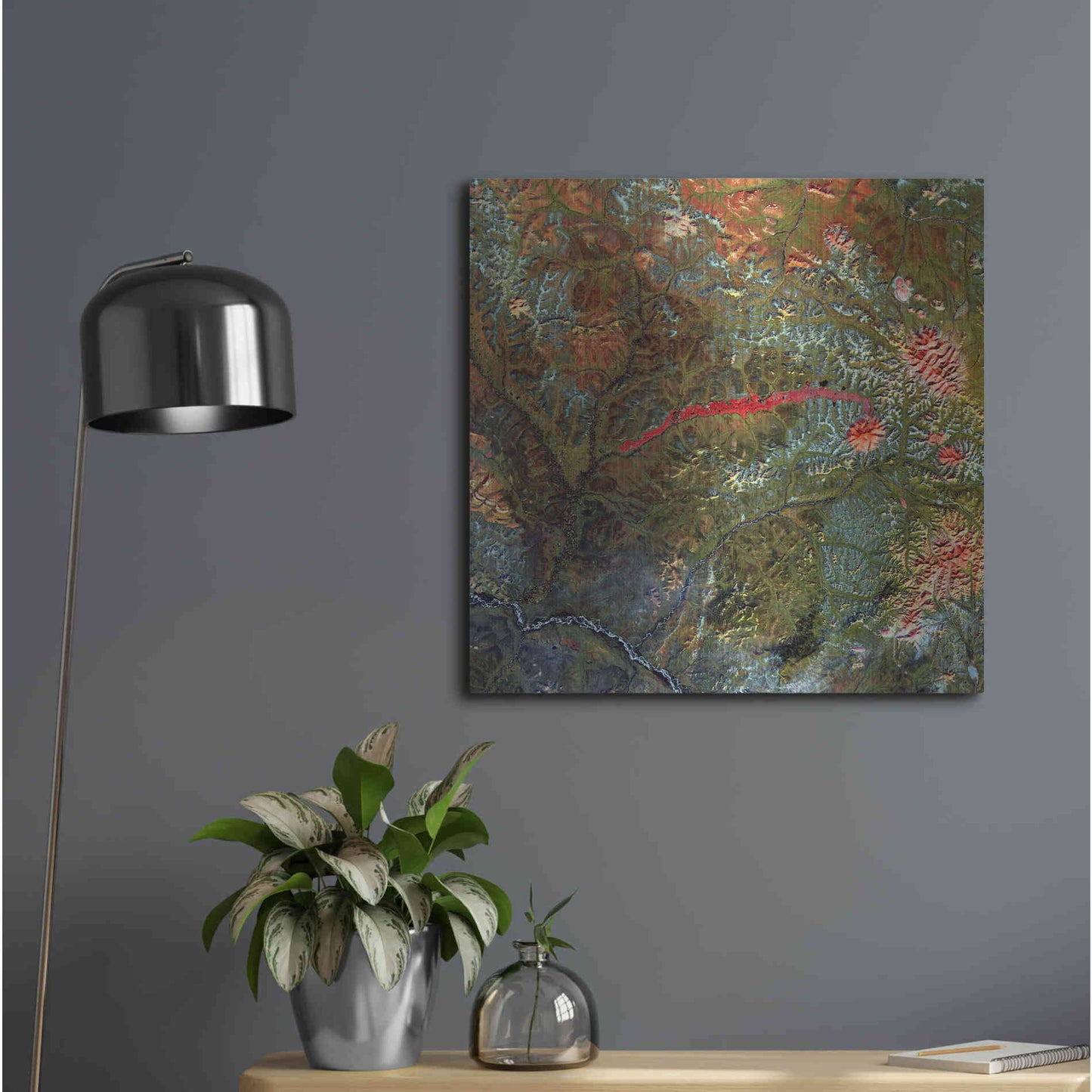Luxe Metal Art 'Earth as Art: Anyuyskiy Volcano,' Metal Wall Art,24x24