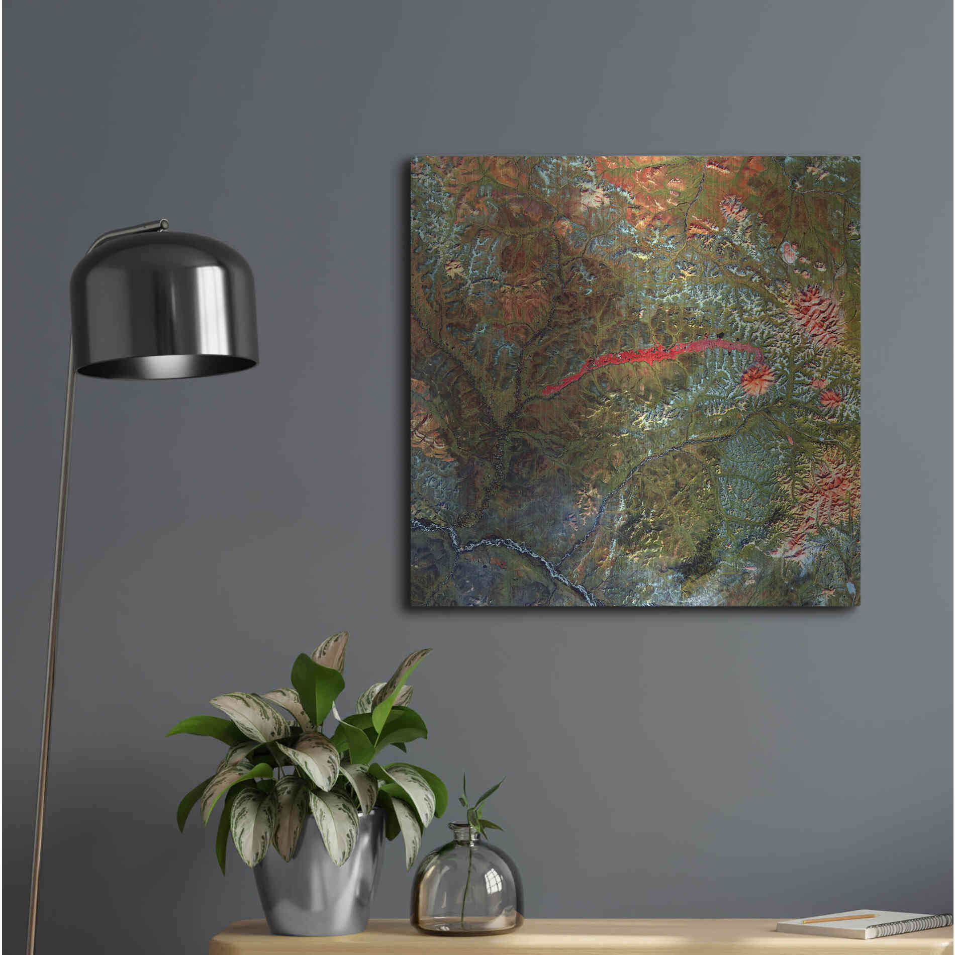 Luxe Metal Art 'Earth as Art: Anyuyskiy Volcano,' Metal Wall Art,24x24