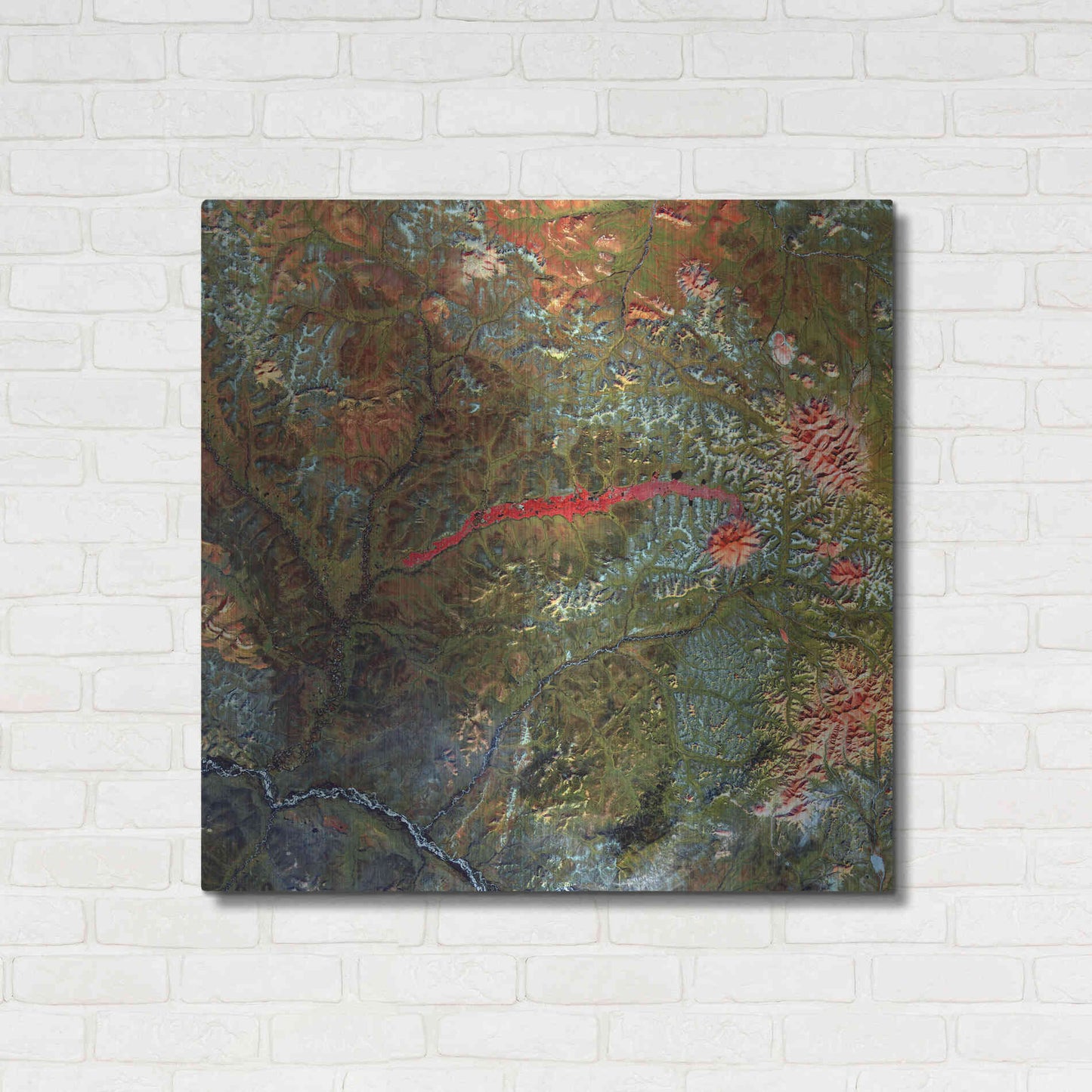 Luxe Metal Art 'Earth as Art: Anyuyskiy Volcano,' Metal Wall Art,36x36
