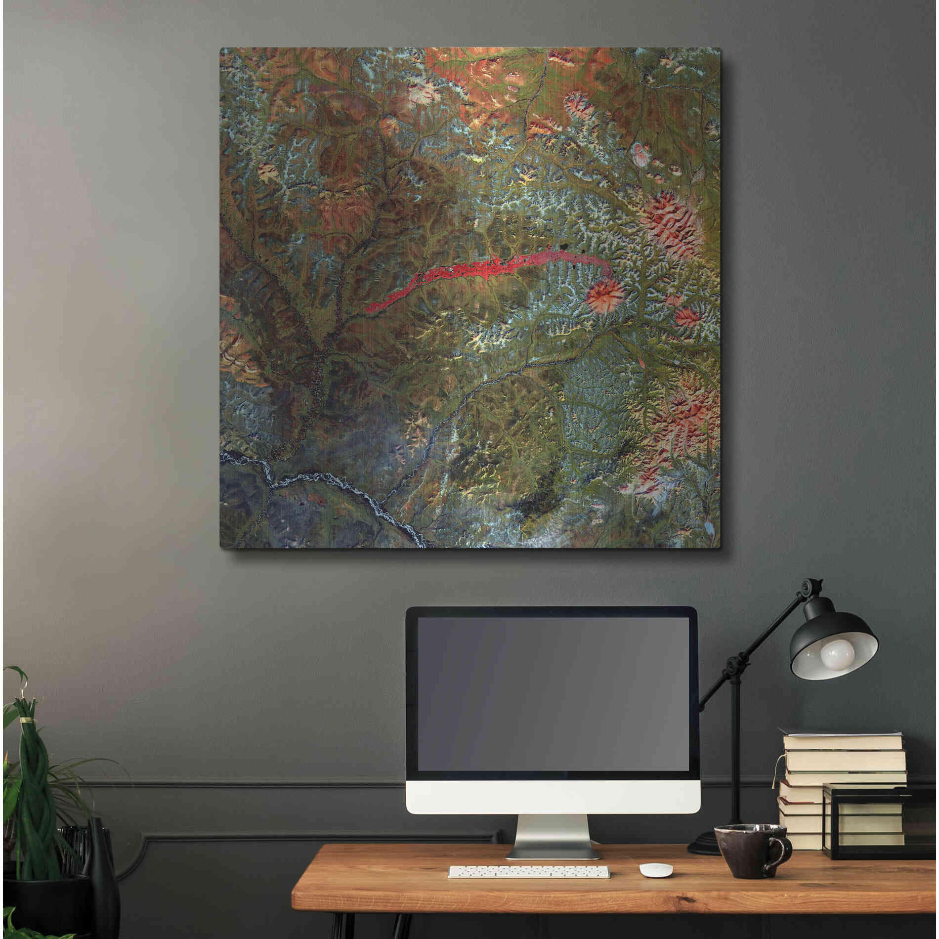 Luxe Metal Art 'Earth as Art: Anyuyskiy Volcano,' Metal Wall Art,36x36