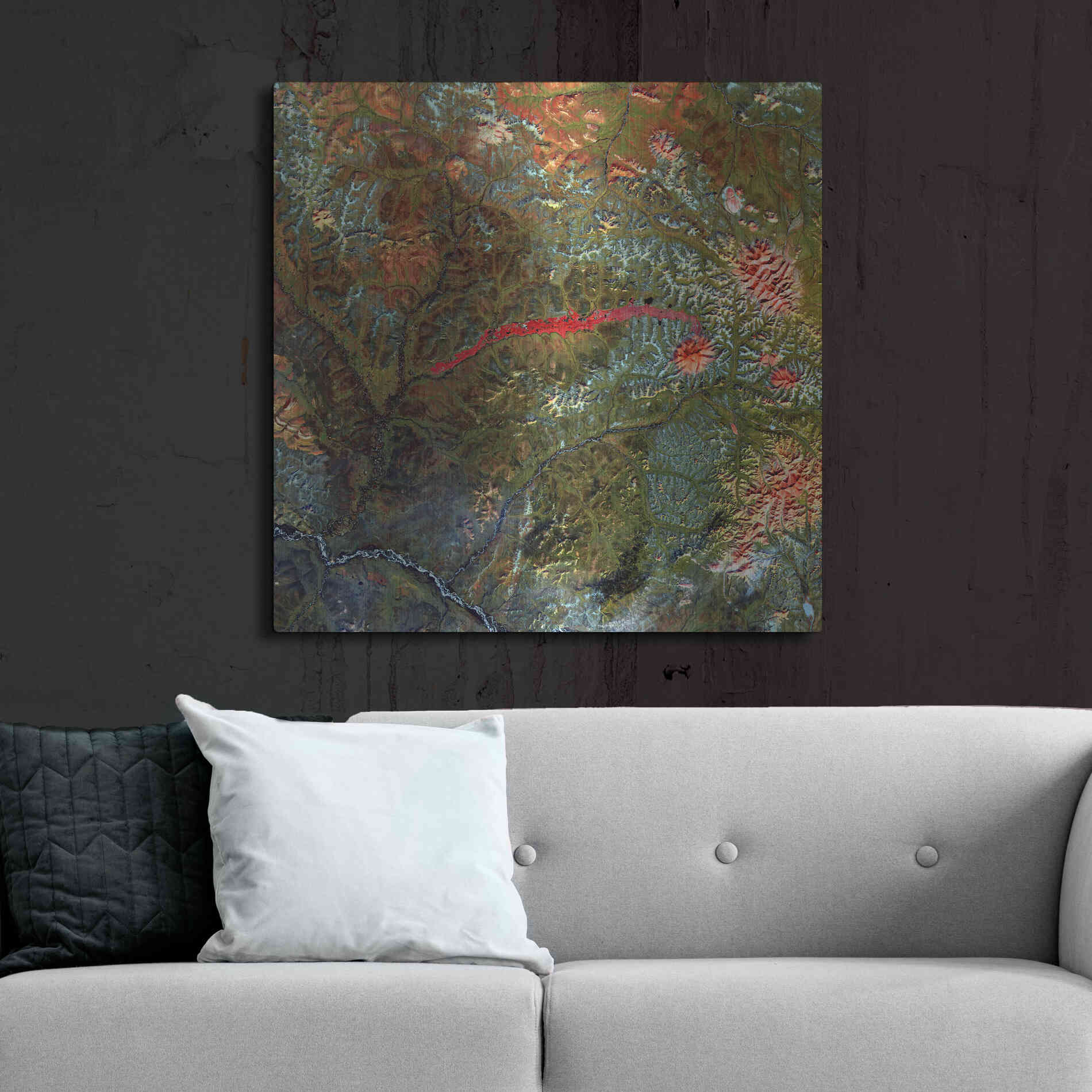 Luxe Metal Art 'Earth as Art: Anyuyskiy Volcano,' Metal Wall Art,36x36