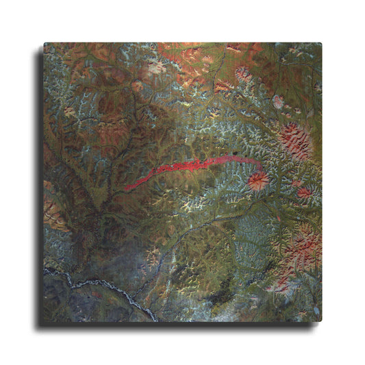 Luxe Metal Art 'Earth as Art: Anyuyskiy Volcano,' Metal Wall Art