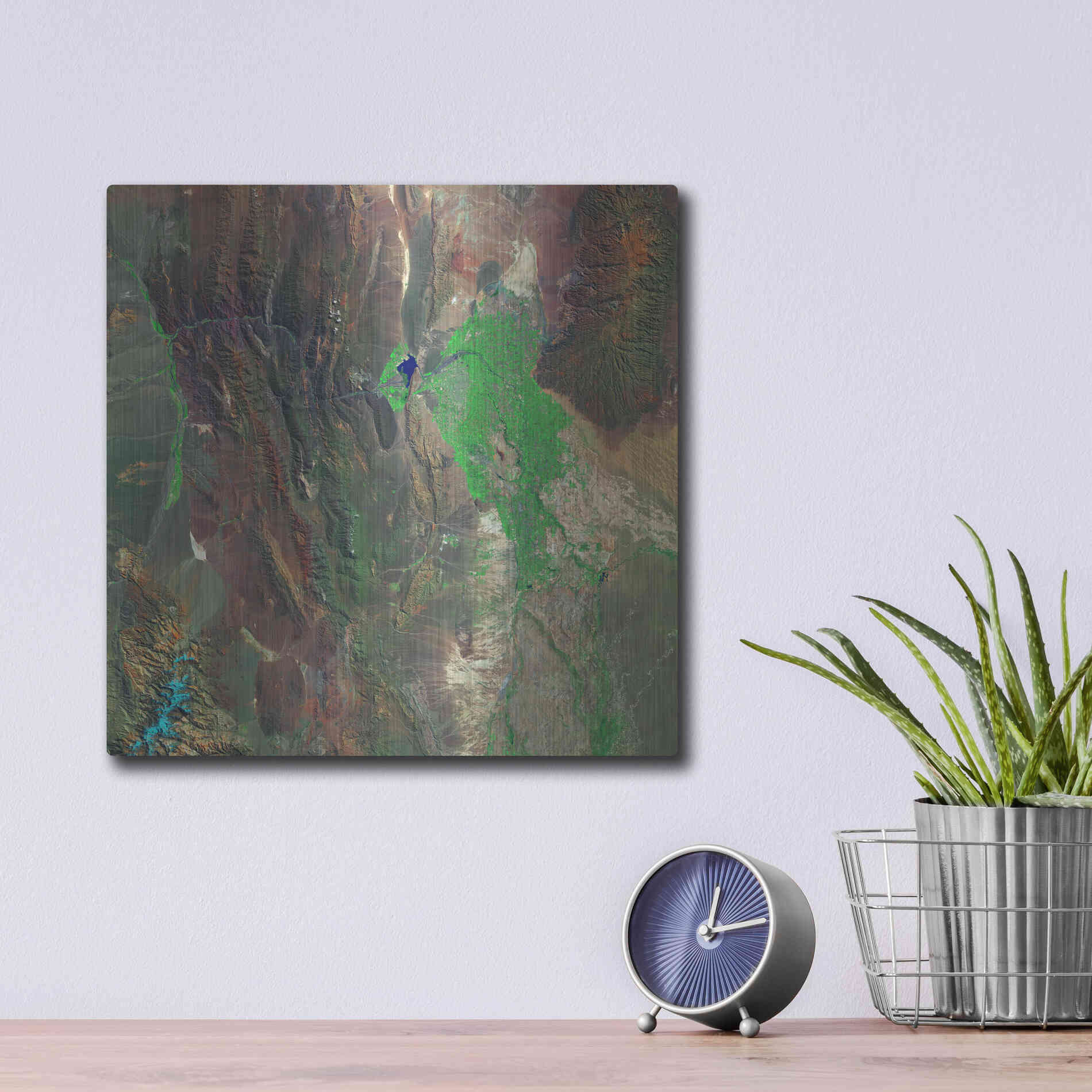 Luxe Metal Art 'Earth as Art: Barreal Blanco,' Metal Wall Art,12x12