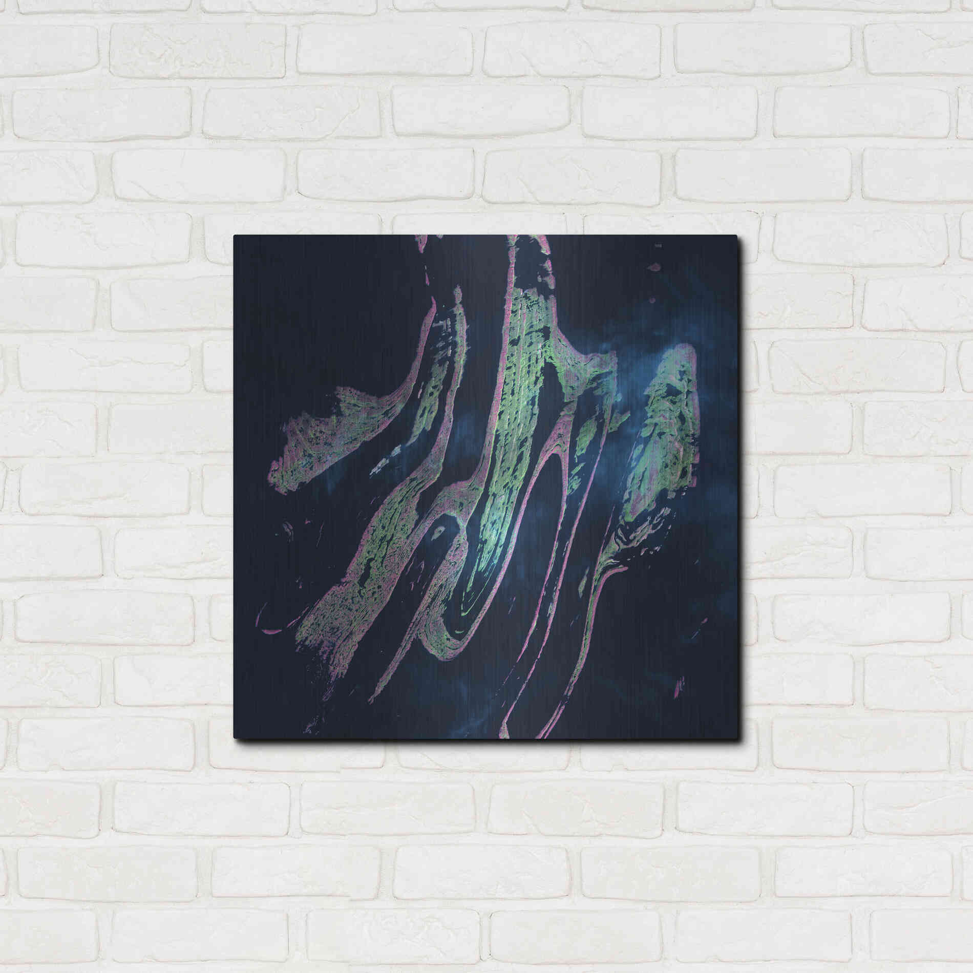 Luxe Metal Art 'Earth as Art: Belcher Islands,' Metal Wall Art,24x24