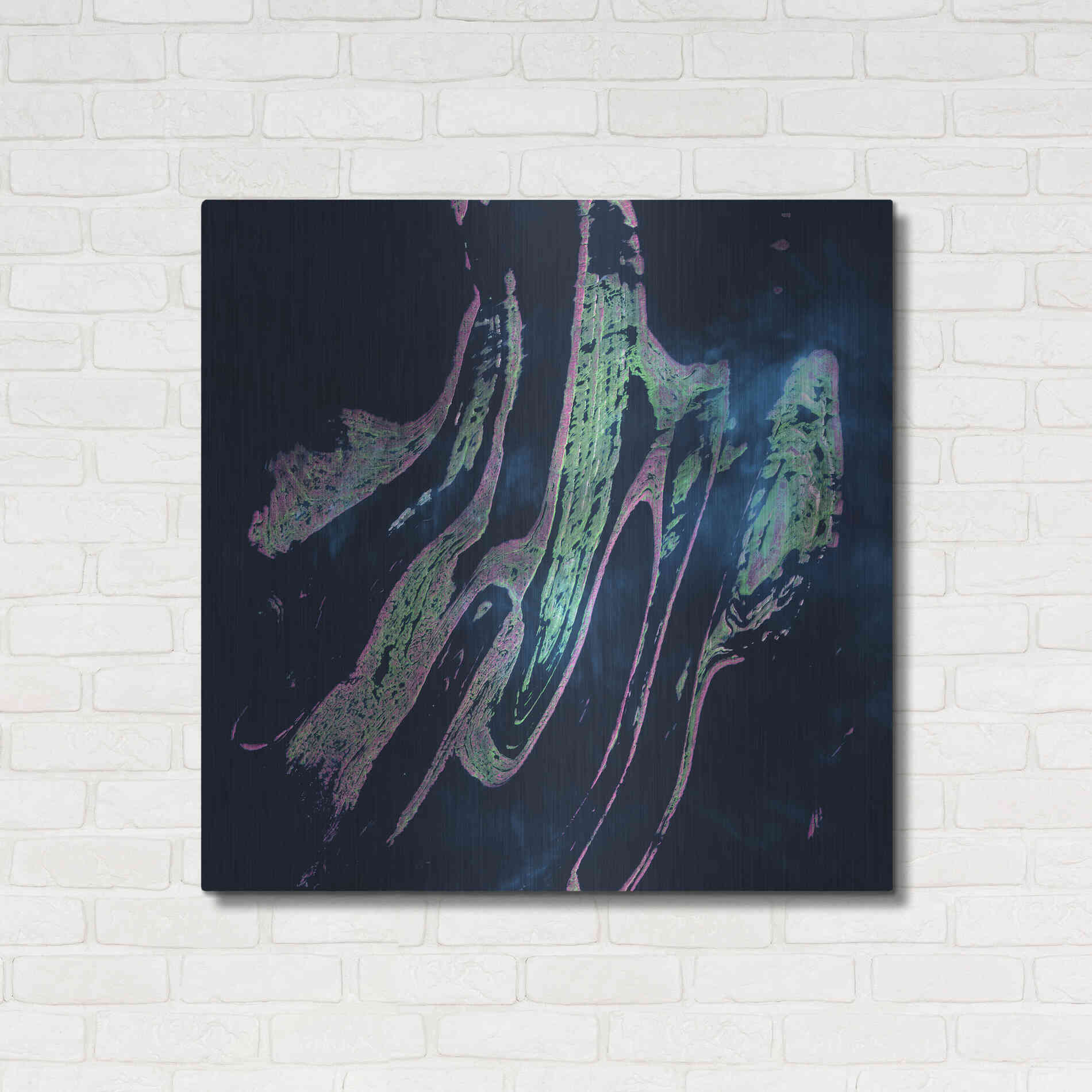 Luxe Metal Art 'Earth as Art: Belcher Islands,' Metal Wall Art,36x36