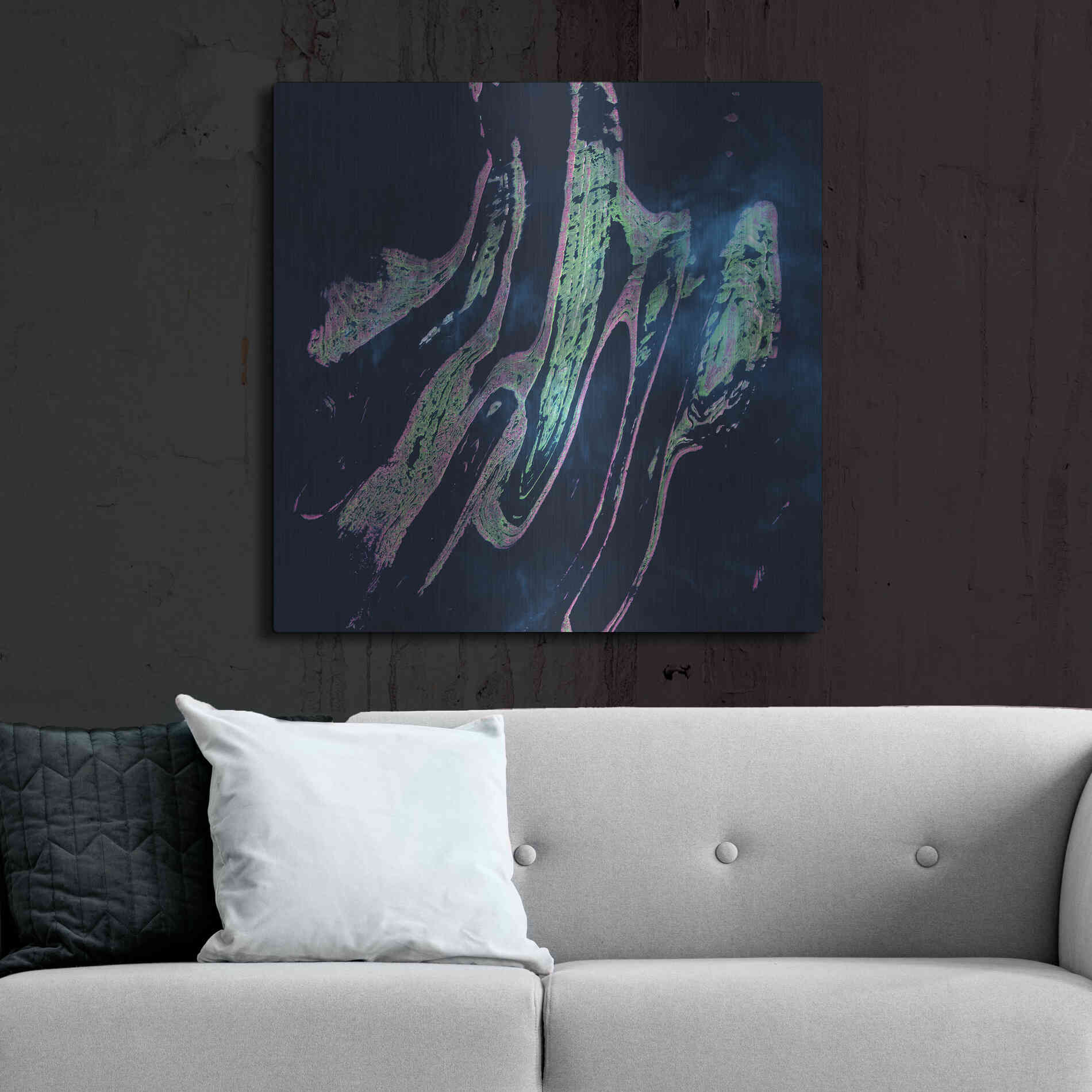 Luxe Metal Art 'Earth as Art: Belcher Islands,' Metal Wall Art,36x36