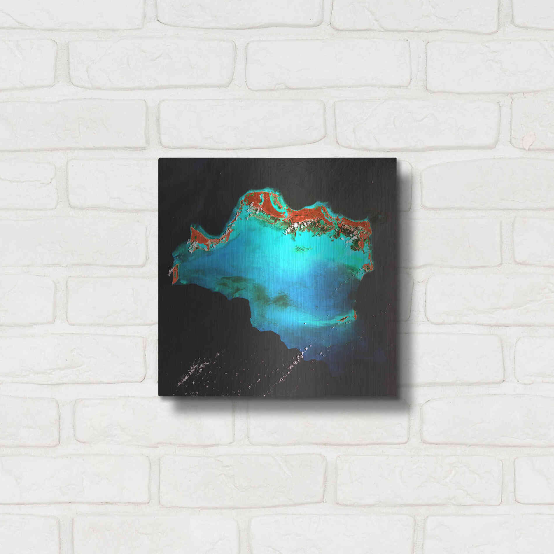 Luxe Metal Art 'Earth as Art: Caribbean Luxury,' Metal Wall Art,12x12