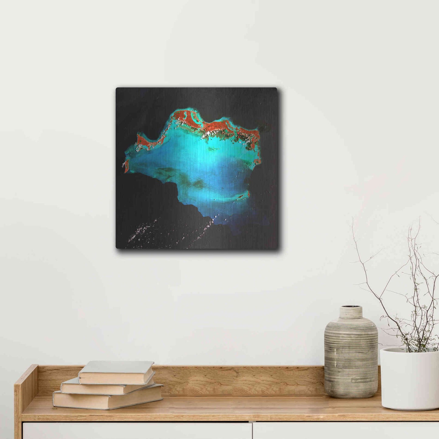 Luxe Metal Art 'Earth as Art: Caribbean Luxury,' Metal Wall Art,12x12