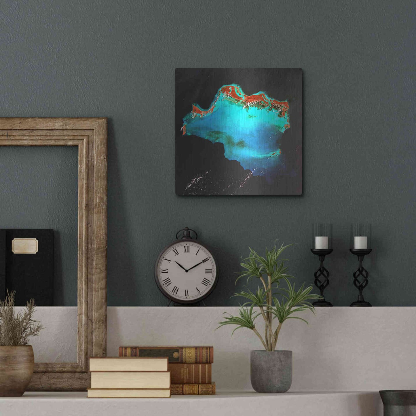 Luxe Metal Art 'Earth as Art: Caribbean Luxury,' Metal Wall Art,12x12