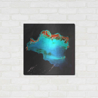 Luxe Metal Art 'Earth as Art: Caribbean Luxury,' Metal Wall Art,24x24