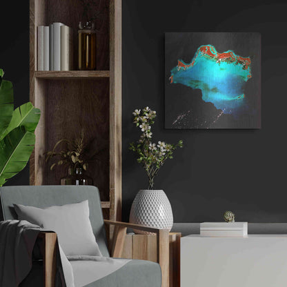 Luxe Metal Art 'Earth as Art: Caribbean Luxury,' Metal Wall Art,24x24