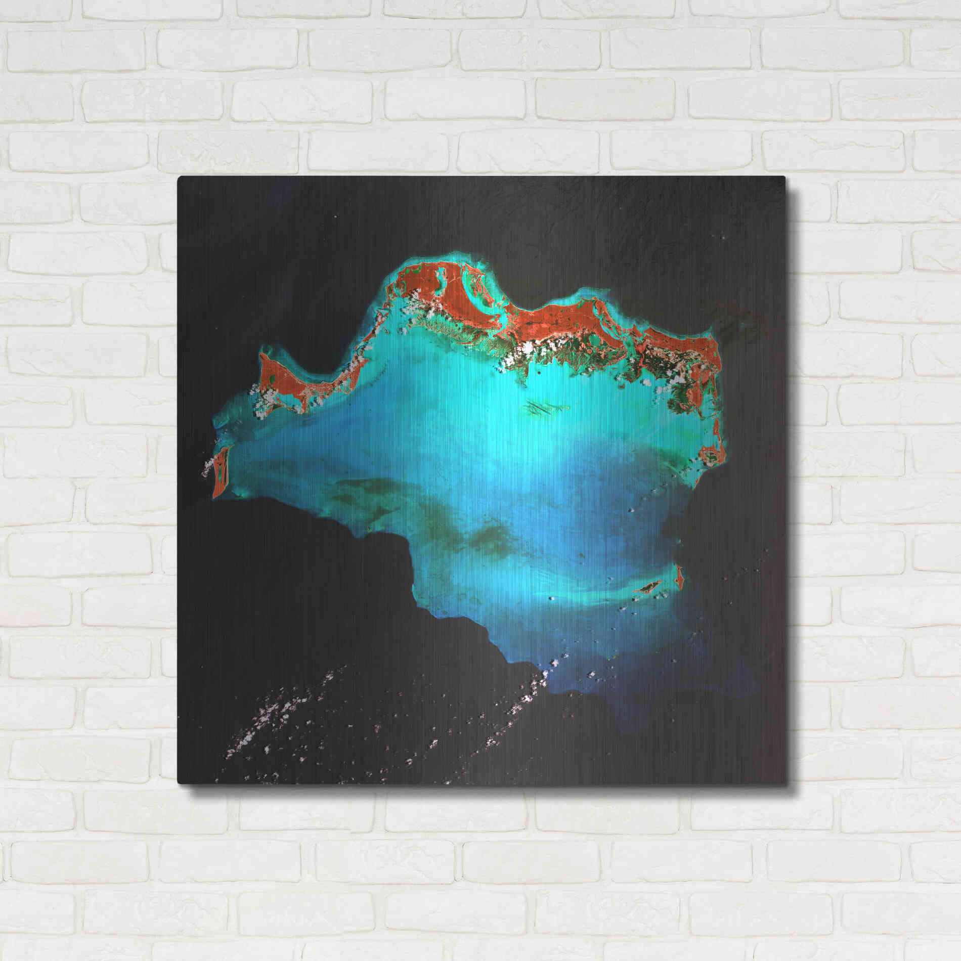Luxe Metal Art 'Earth as Art: Caribbean Luxury,' Metal Wall Art,36x36