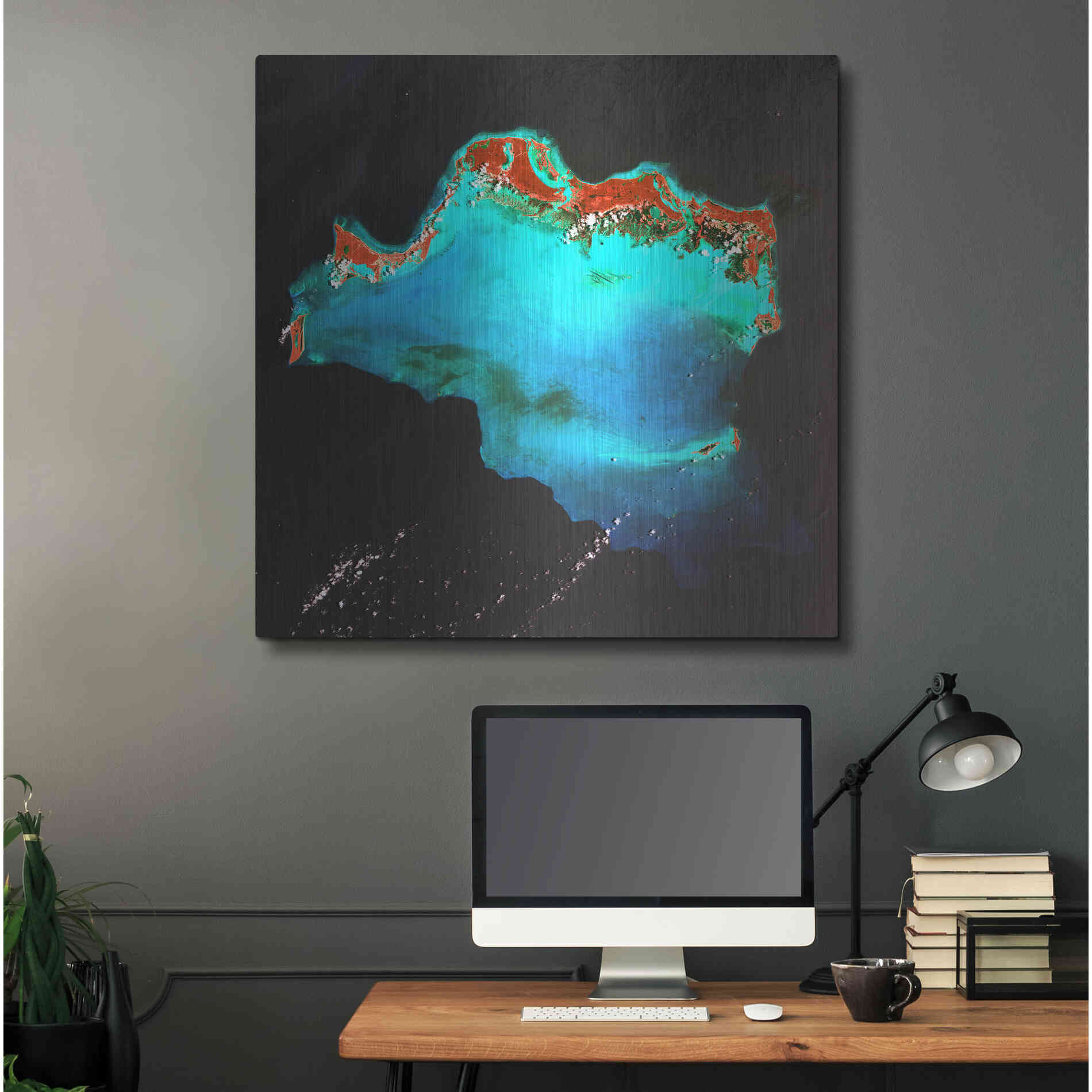 Luxe Metal Art 'Earth as Art: Caribbean Luxury,' Metal Wall Art,36x36