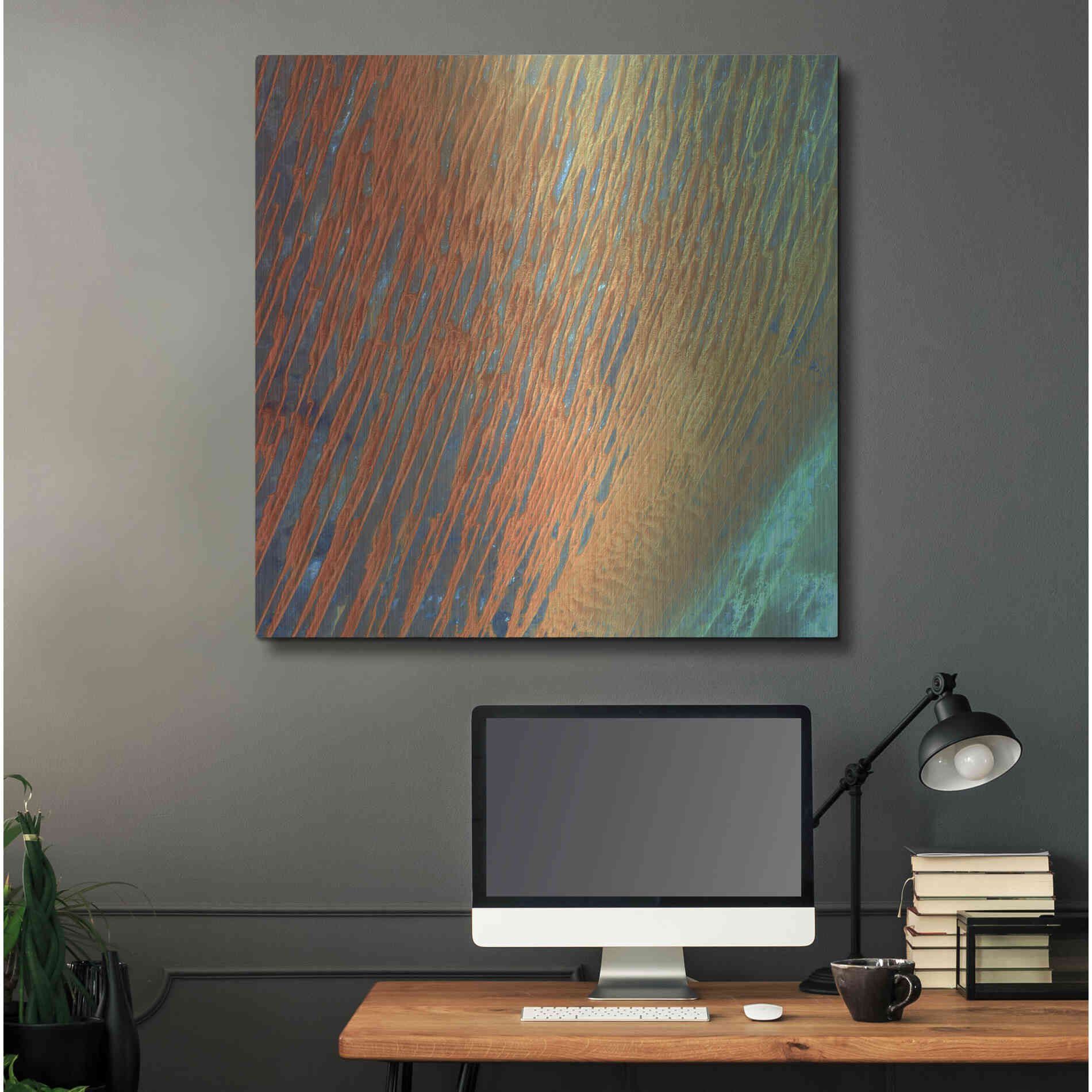 Luxe Metal Art 'Earth as Art: Desert Patterns,' Metal Wall Art,36x36