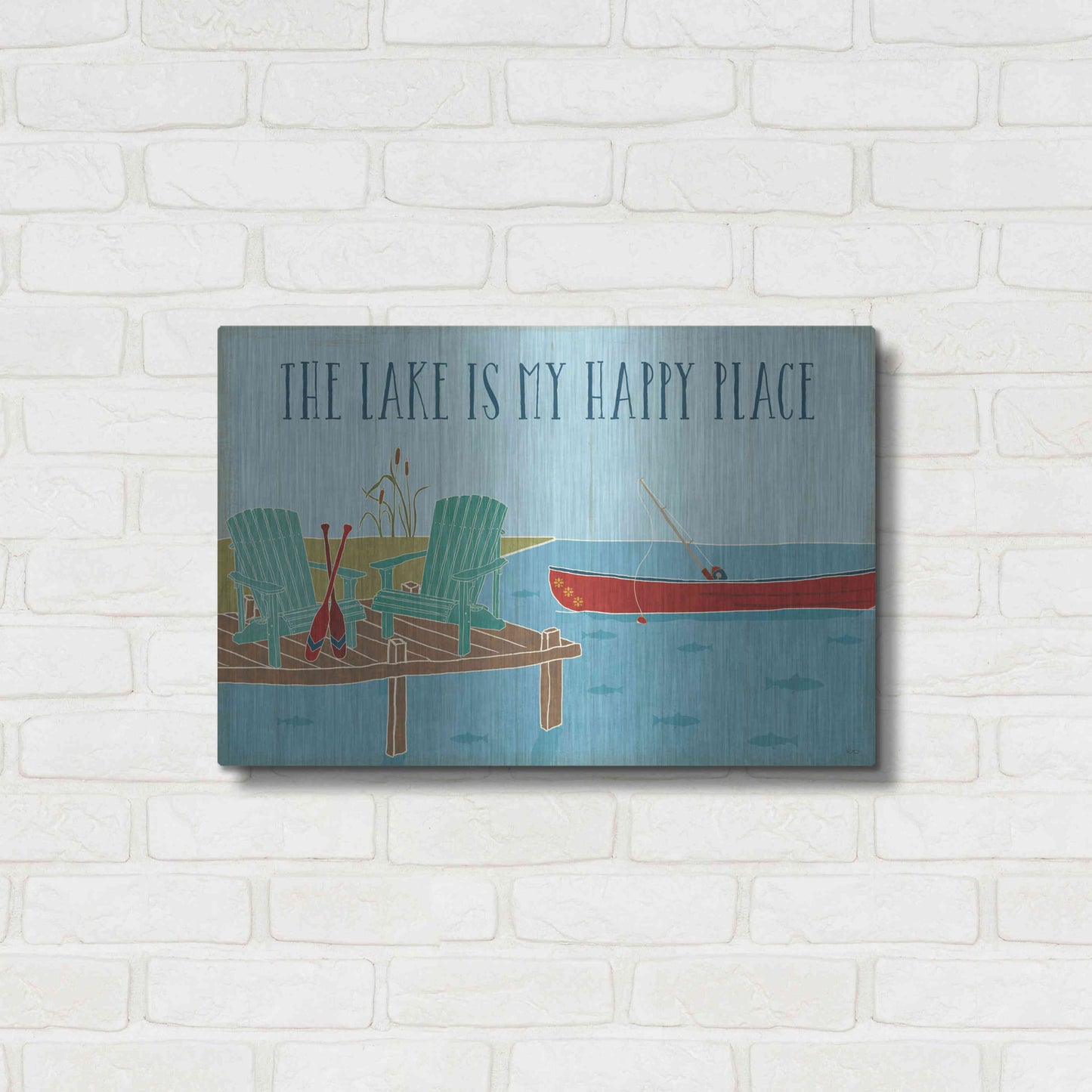 Luxe Metal Art 'Lake Pals II' by Veronique Charron, Metal Wall Art,24x16