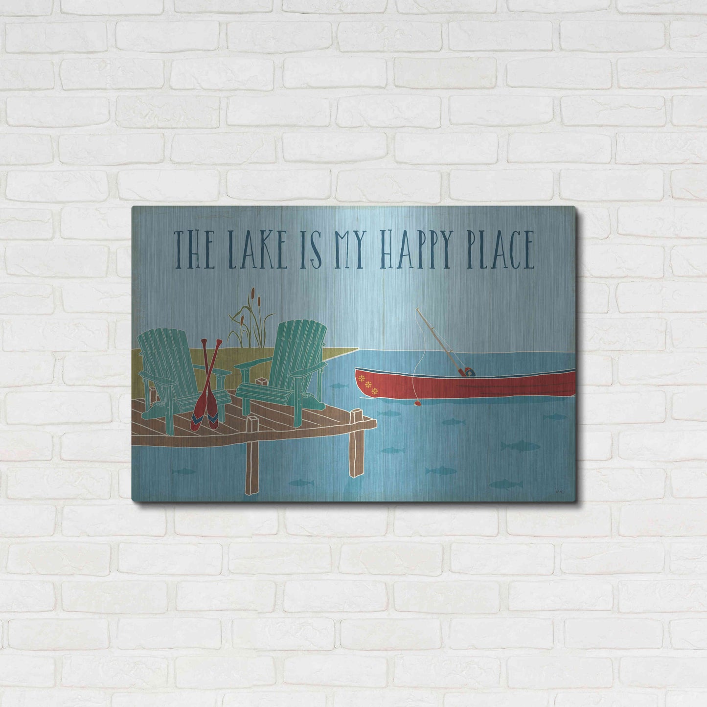 Luxe Metal Art 'Lake Pals II' by Veronique Charron, Metal Wall Art,36x24