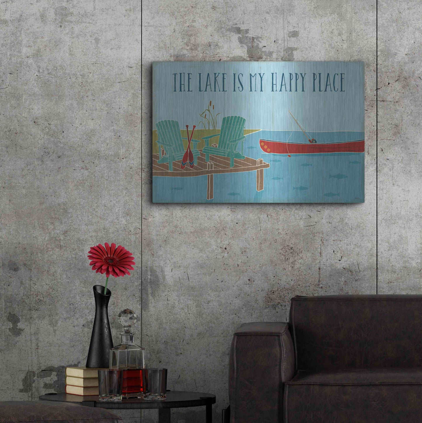 Luxe Metal Art 'Lake Pals II' by Veronique Charron, Metal Wall Art,36x24